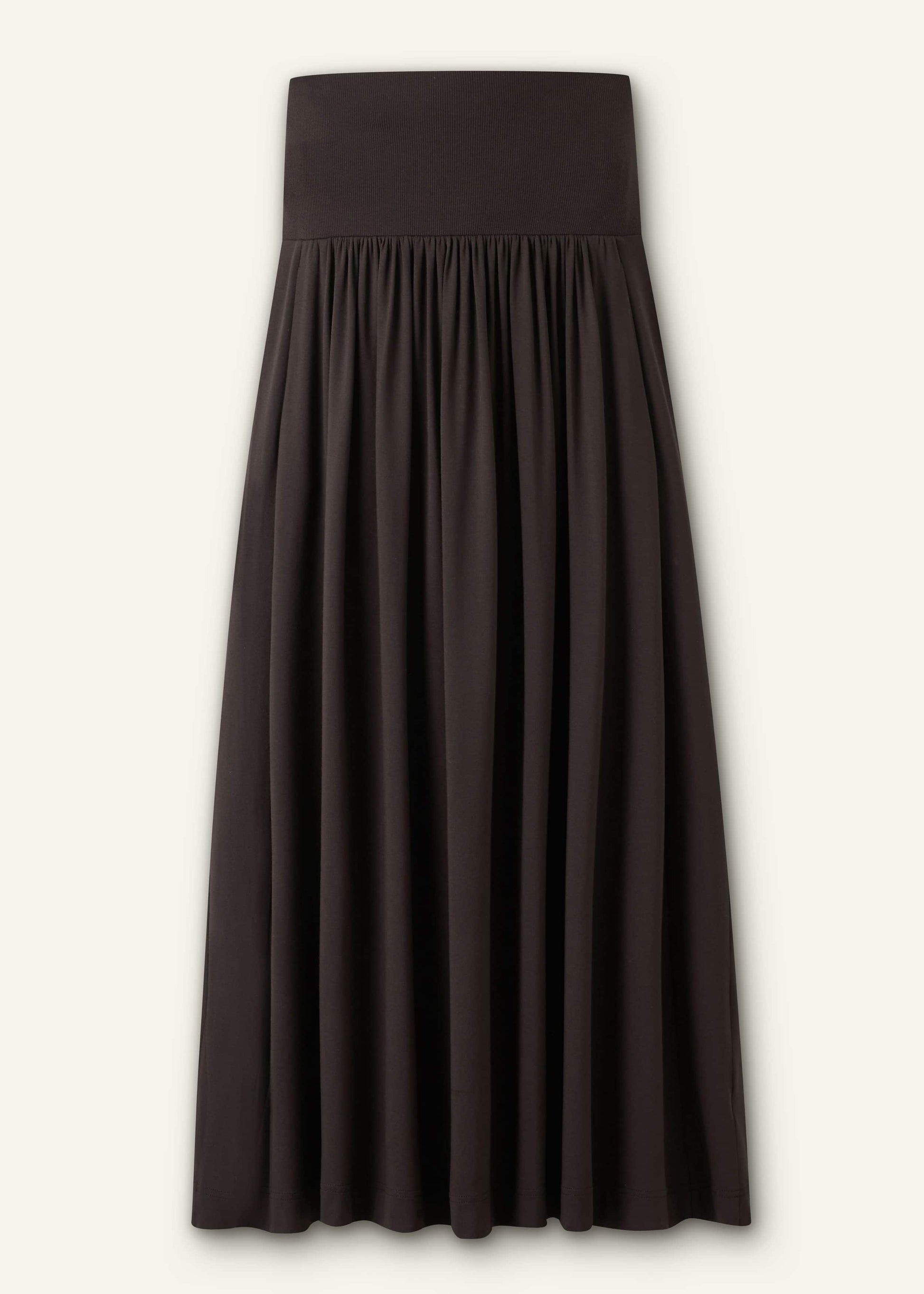 ME and EM Clothing Brown Soft Sculpt Maxi Skirt