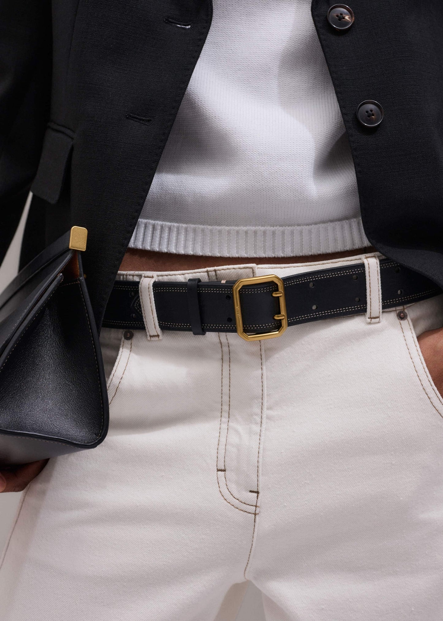 ME and EM Clothing|Accessories Black Double Prong Belt