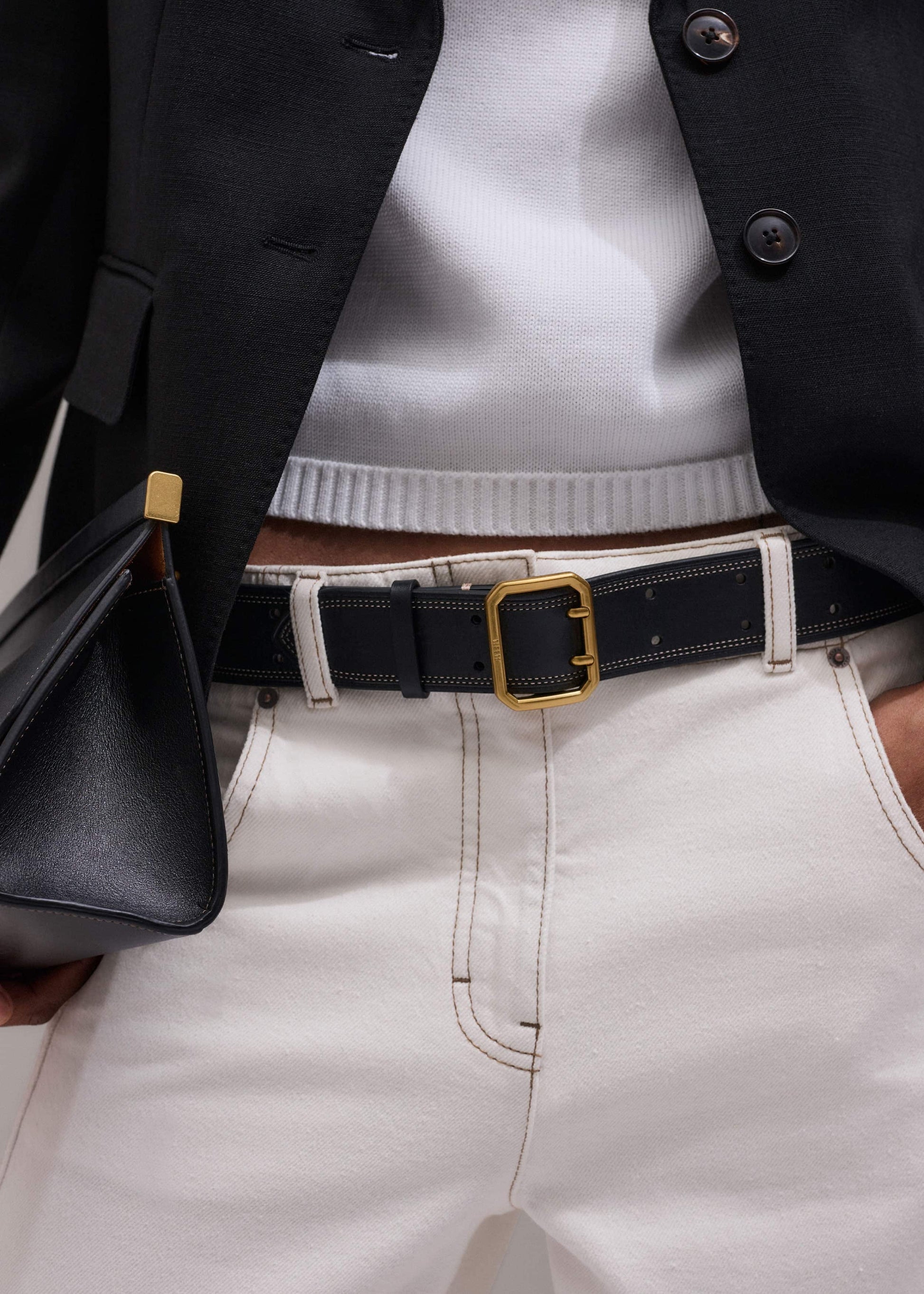 ME and EM Clothing|Accessories Black Double Prong Belt
