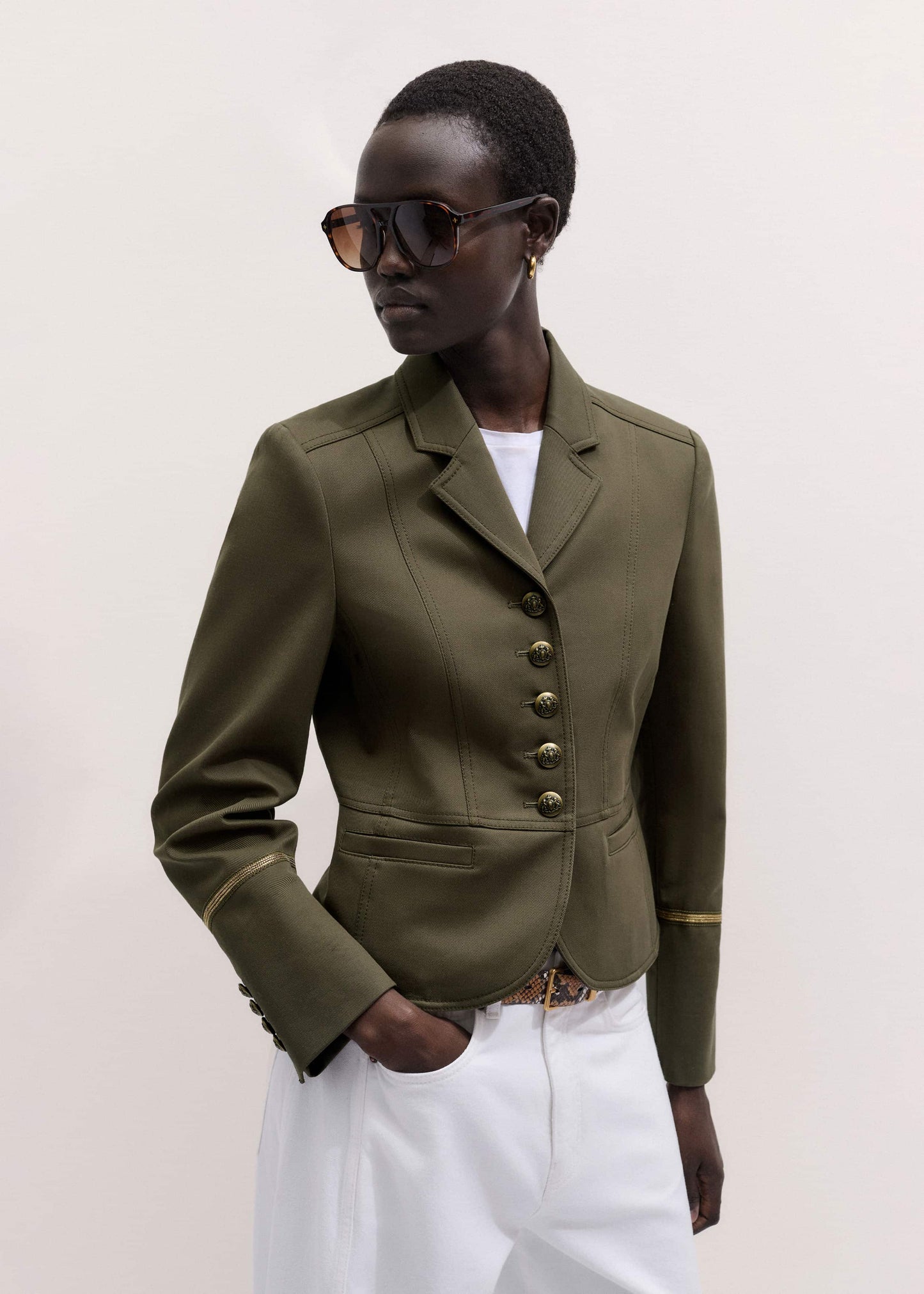 ME and EM Clothing Khaki Wear With Everything Fitted Utility Jacket