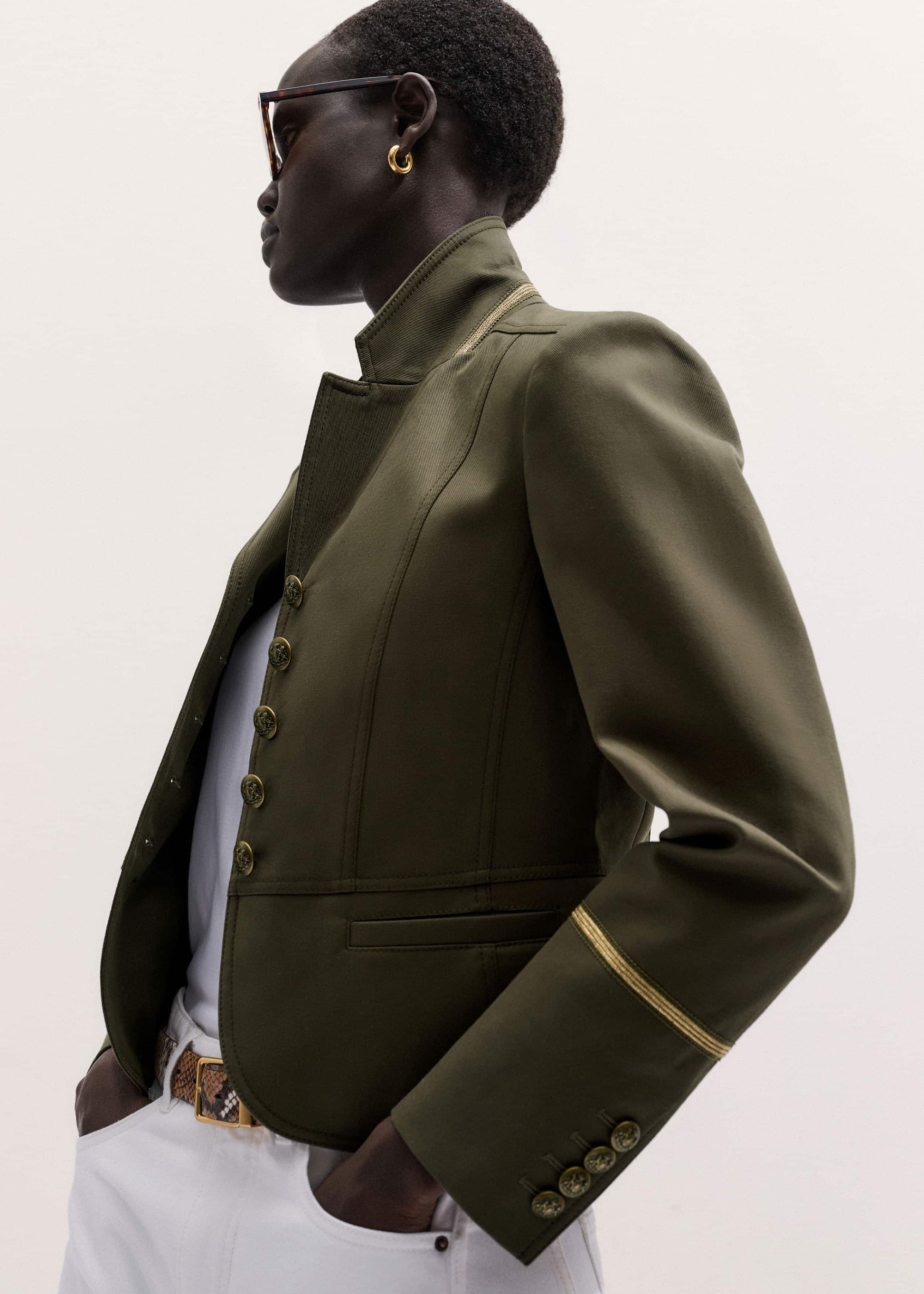 ME and EM Clothing Khaki Wear With Everything Fitted Utility Jacket