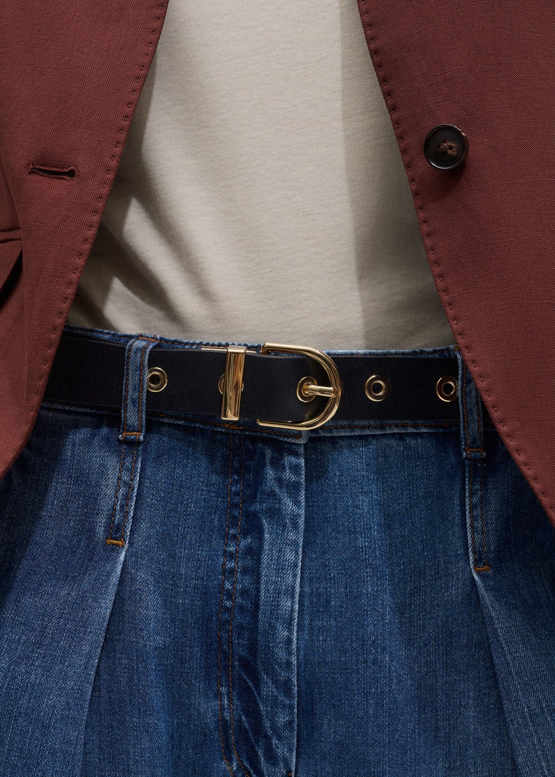 ME and EM Clothing|Accessories Black Reversible Eyelet Belt