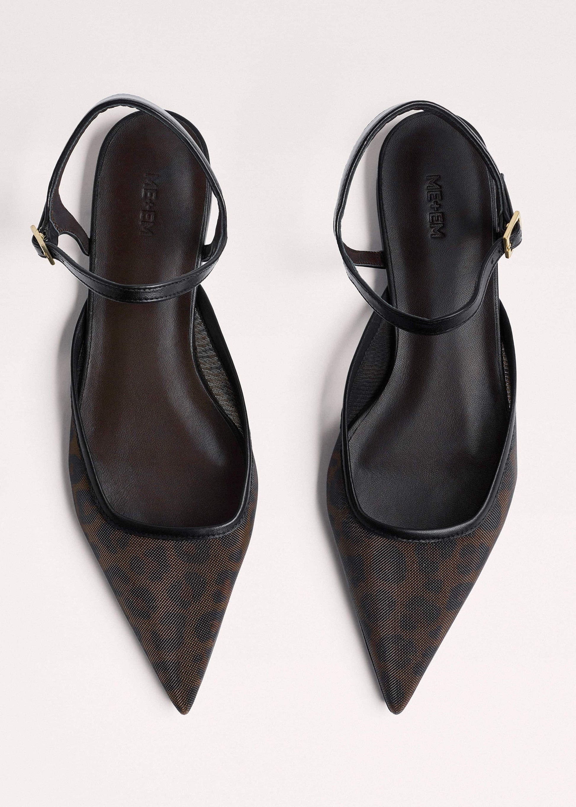 ME and EM Clothing|Accessories Brown Leopard Print Mesh Point-Toe Flat