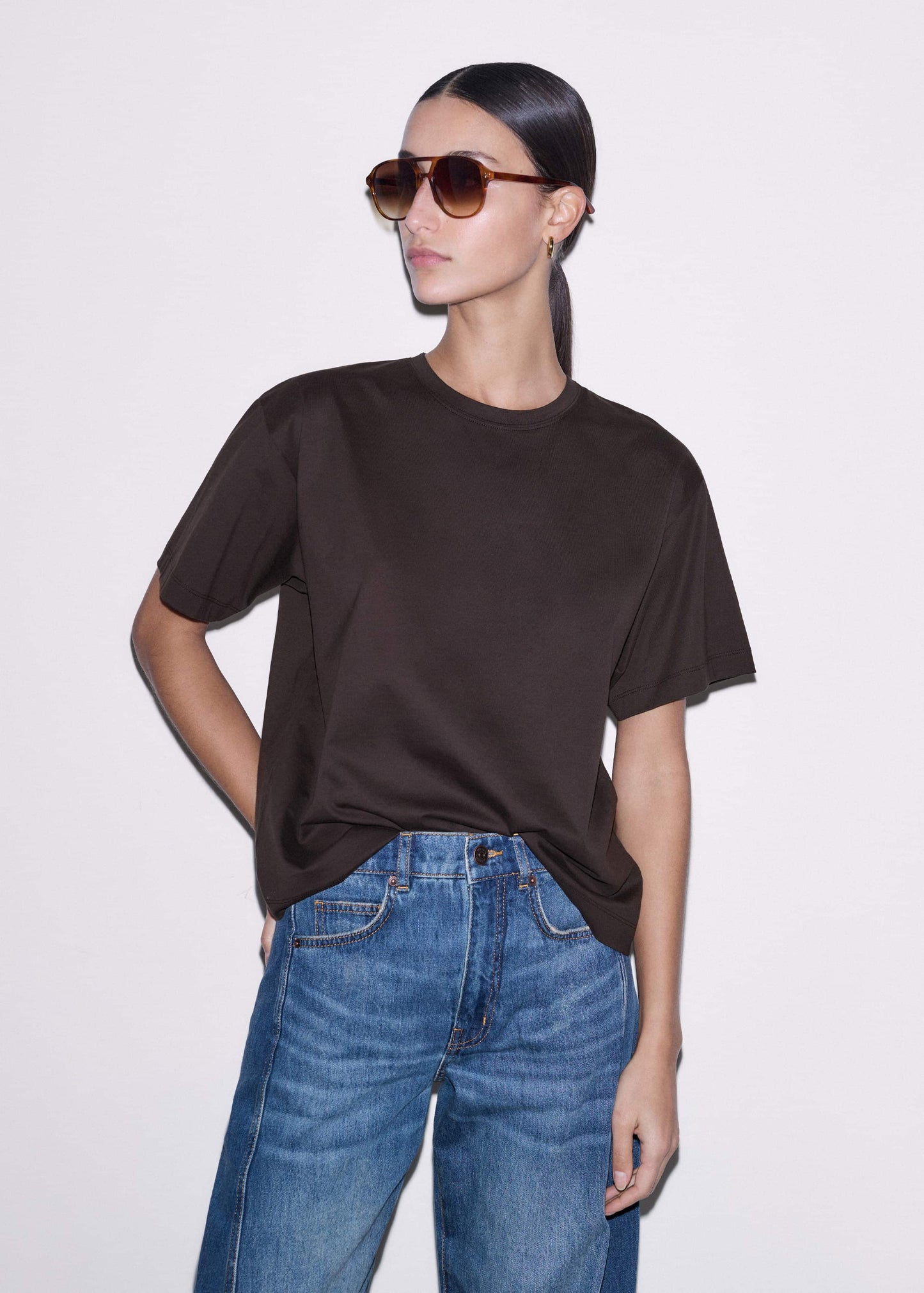 ME and EM Clothing Brown Oversized Tee