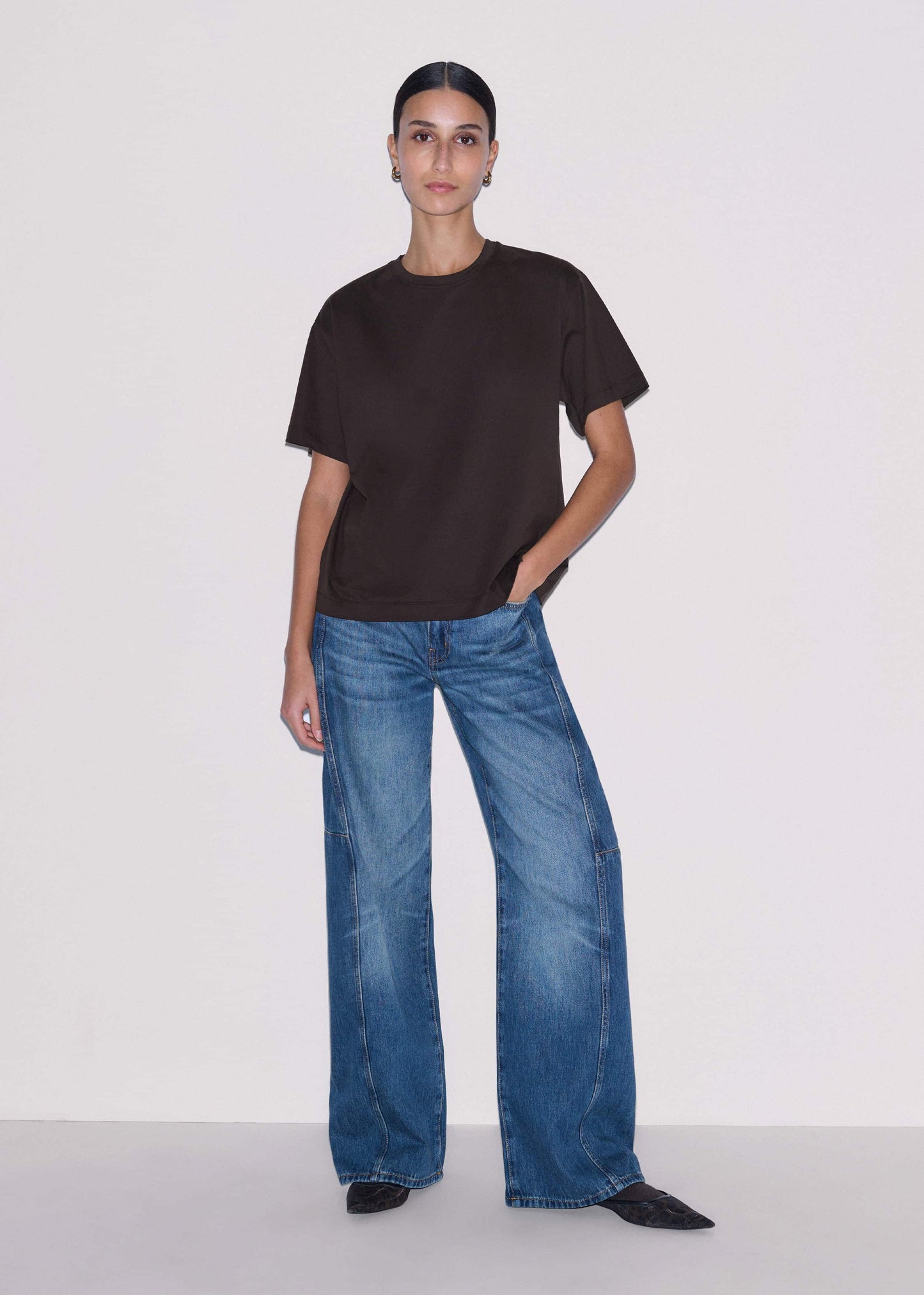 ME and EM Clothing Brown Oversized Tee