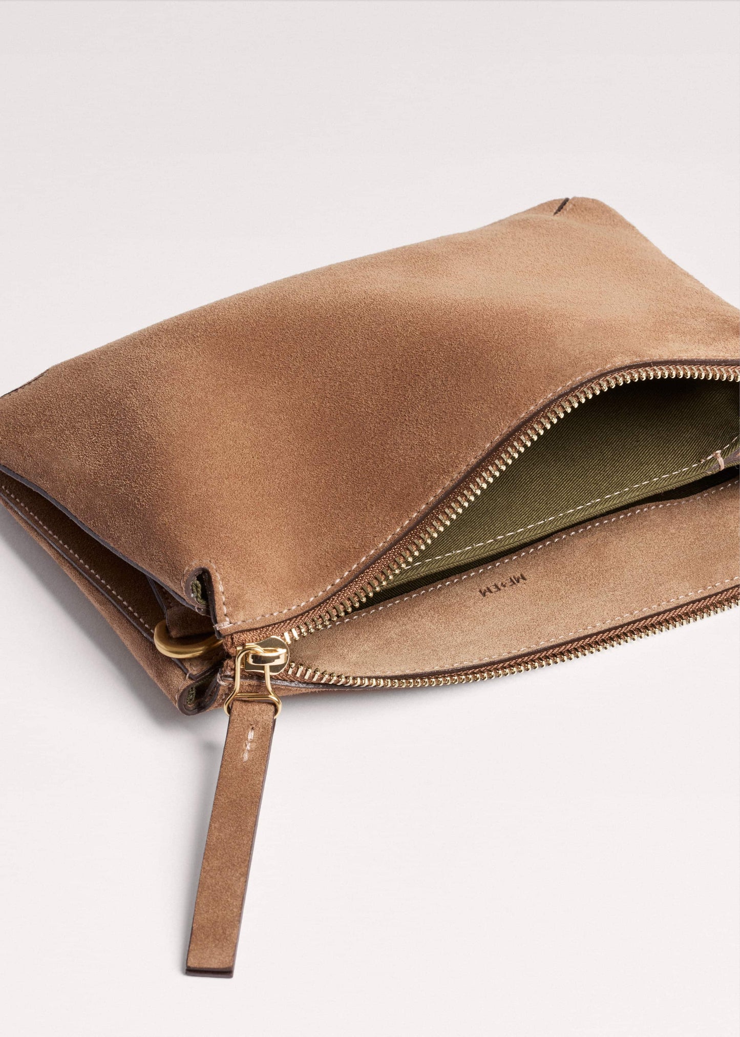 ME and EM Clothing Brown Suede Double Pouch Crossbody Bag