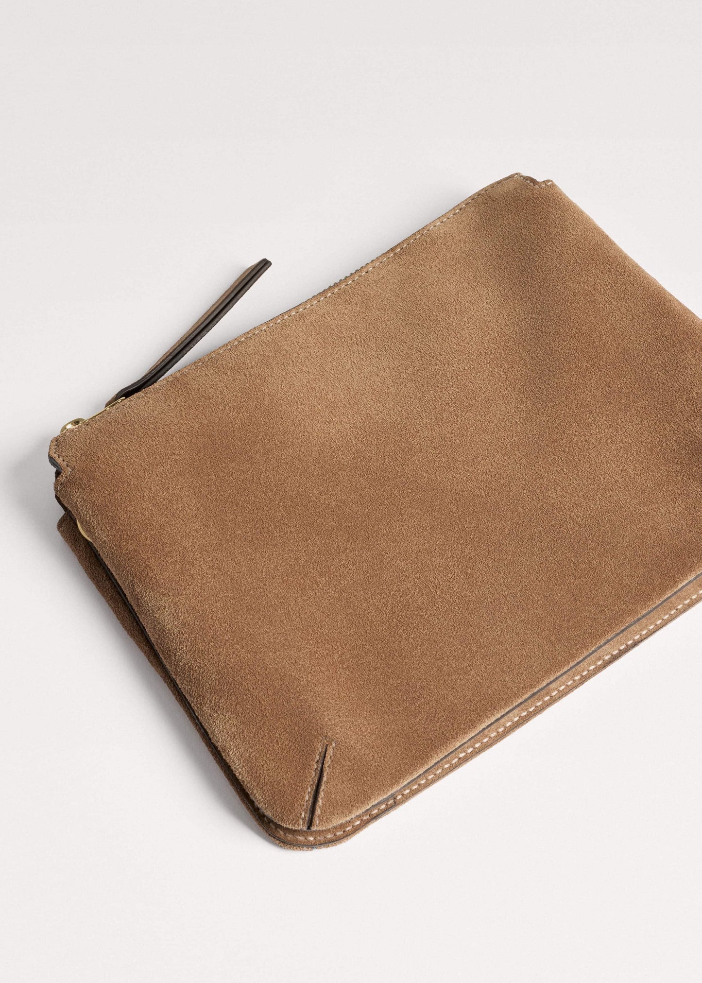 ME and EM Clothing Brown Suede Double Pouch Crossbody Bag
