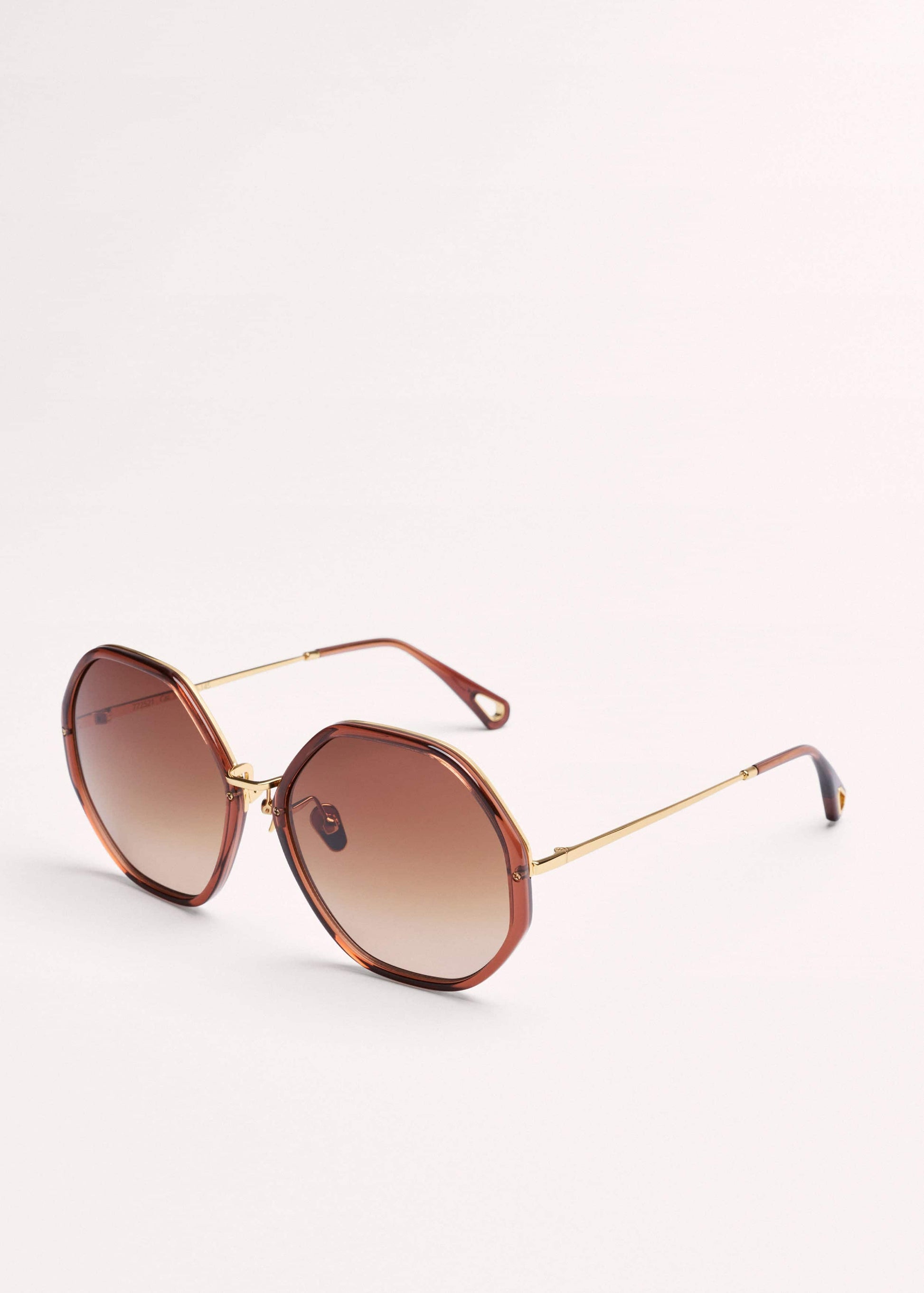 ME and EM Clothing|Accessories Cinnamon Hetagonal Frame Sunglasses