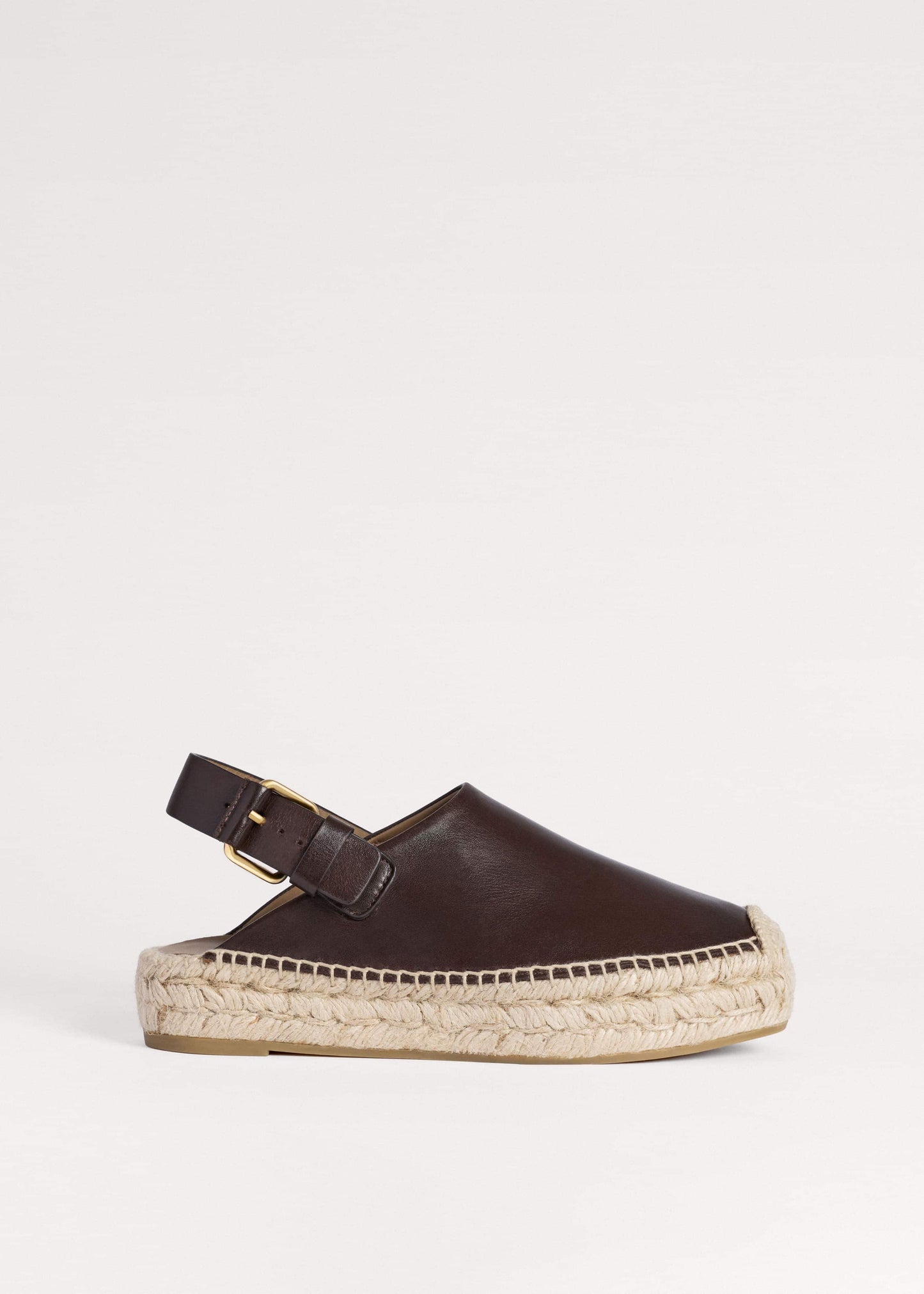 ME and EM Clothing|Accessories Brown Leather Slingback Espadrille