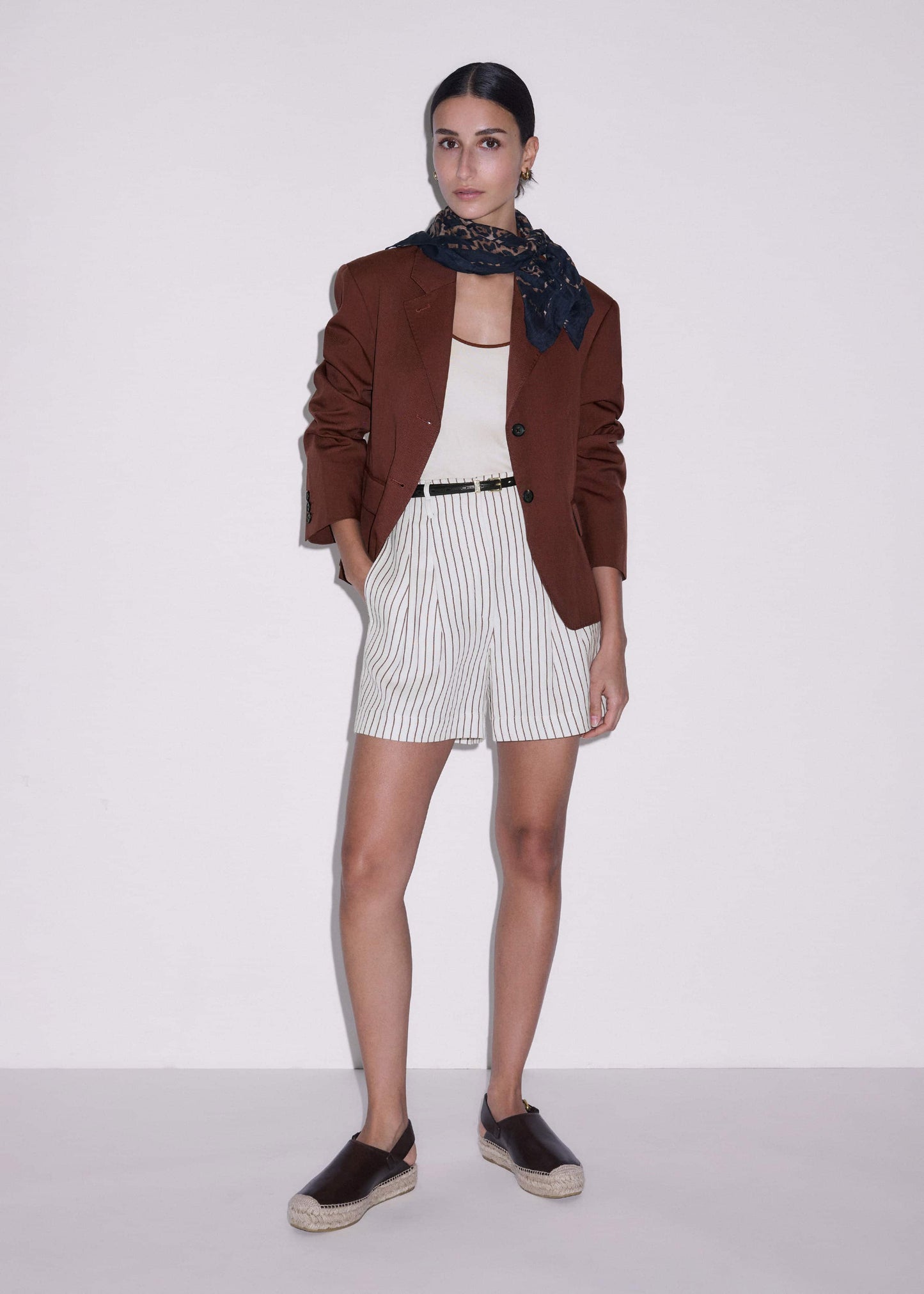 ME and EM Clothing|Accessories Brown Leather Slingback Espadrille
