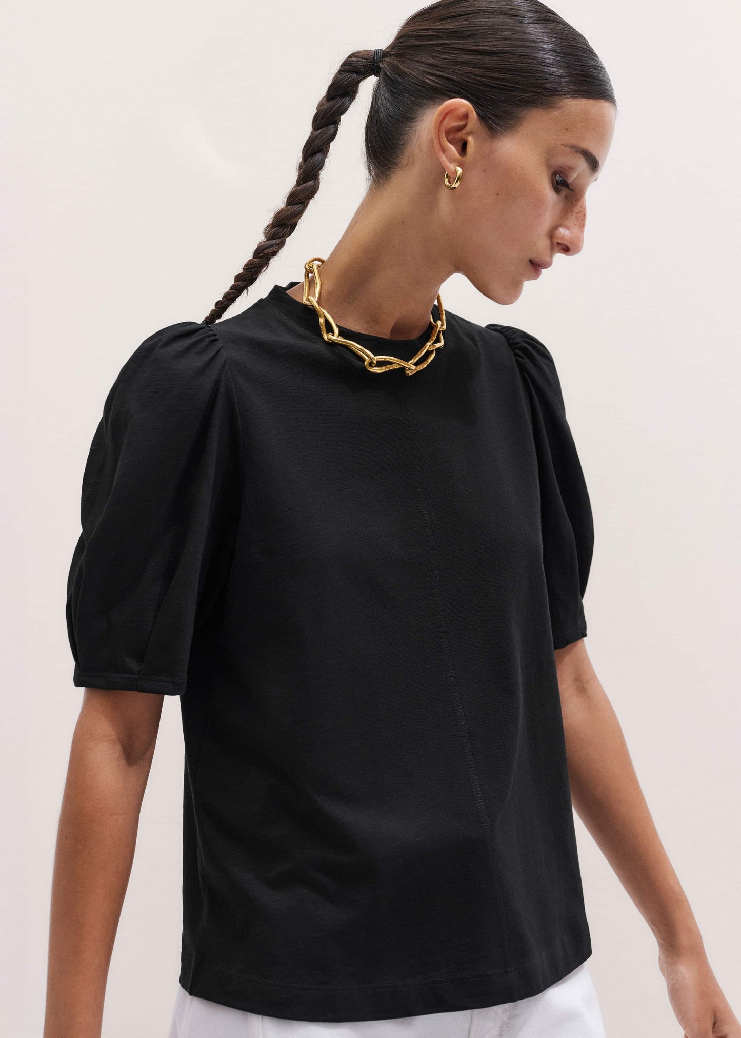ME and EM Clothing Black Feminine Swing Top