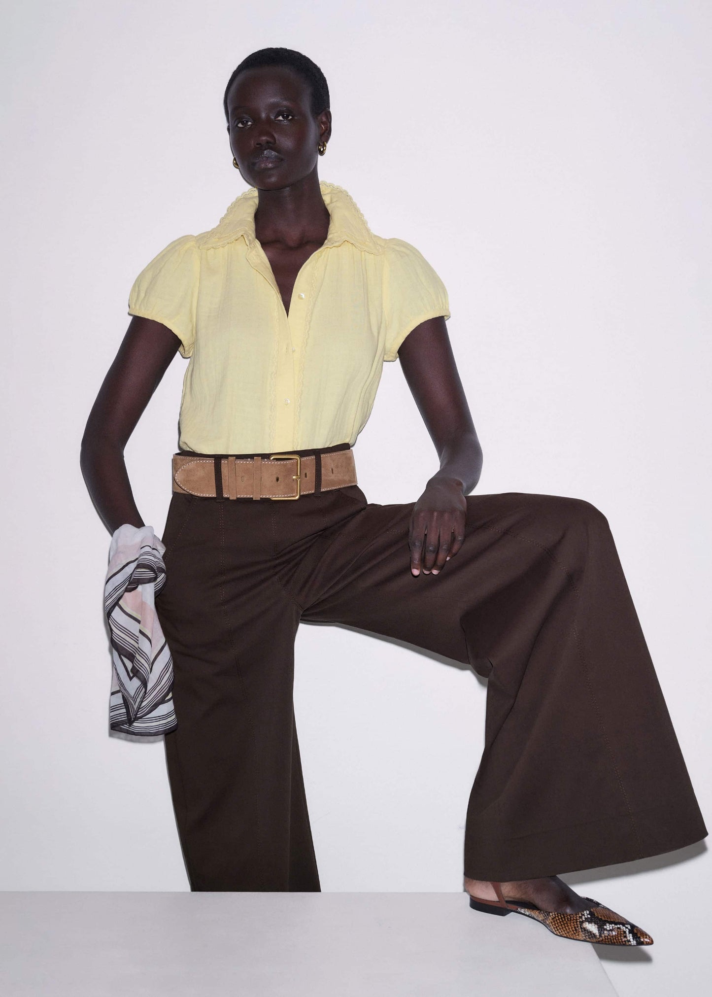 ME and EM Clothing|Accessories Brown Wide Waist Belt