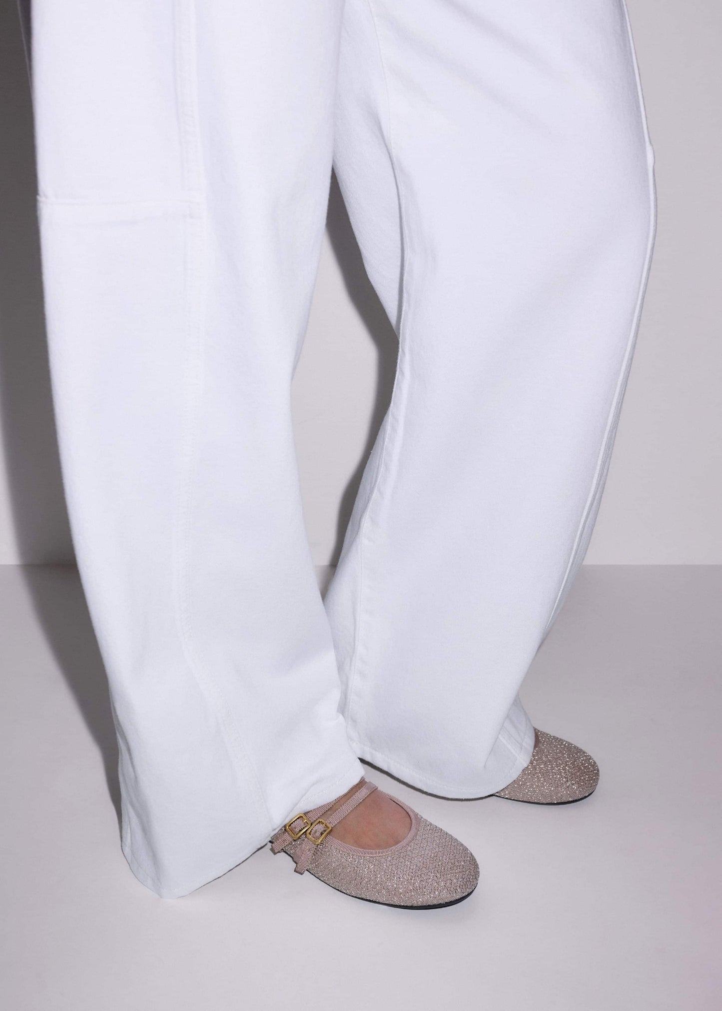 ME and EM Clothing|Accessories Gold Mesh AM-PM Ballet Flat