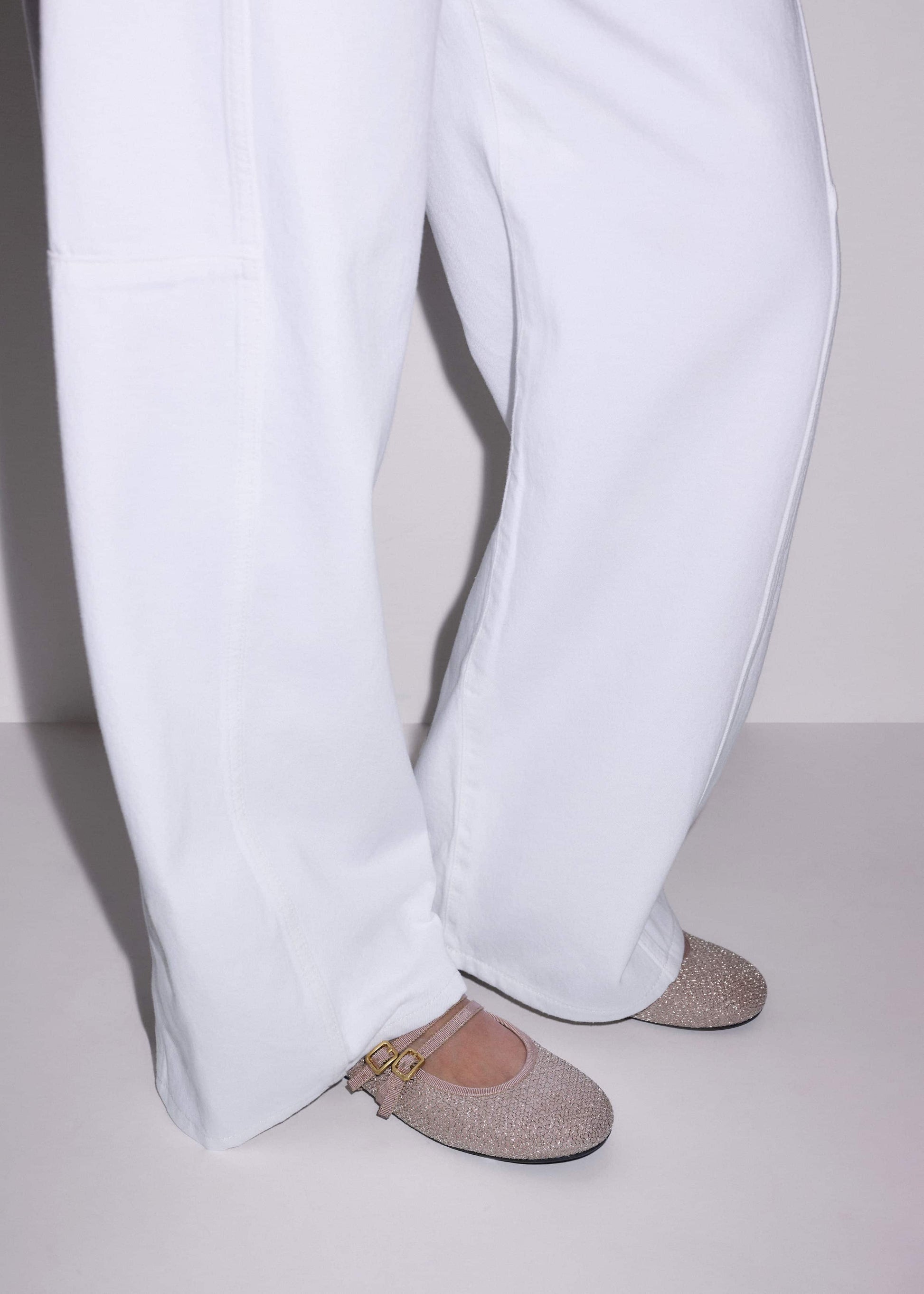 ME and EM Clothing|Accessories Gold Mesh AM-PM Ballet Flat