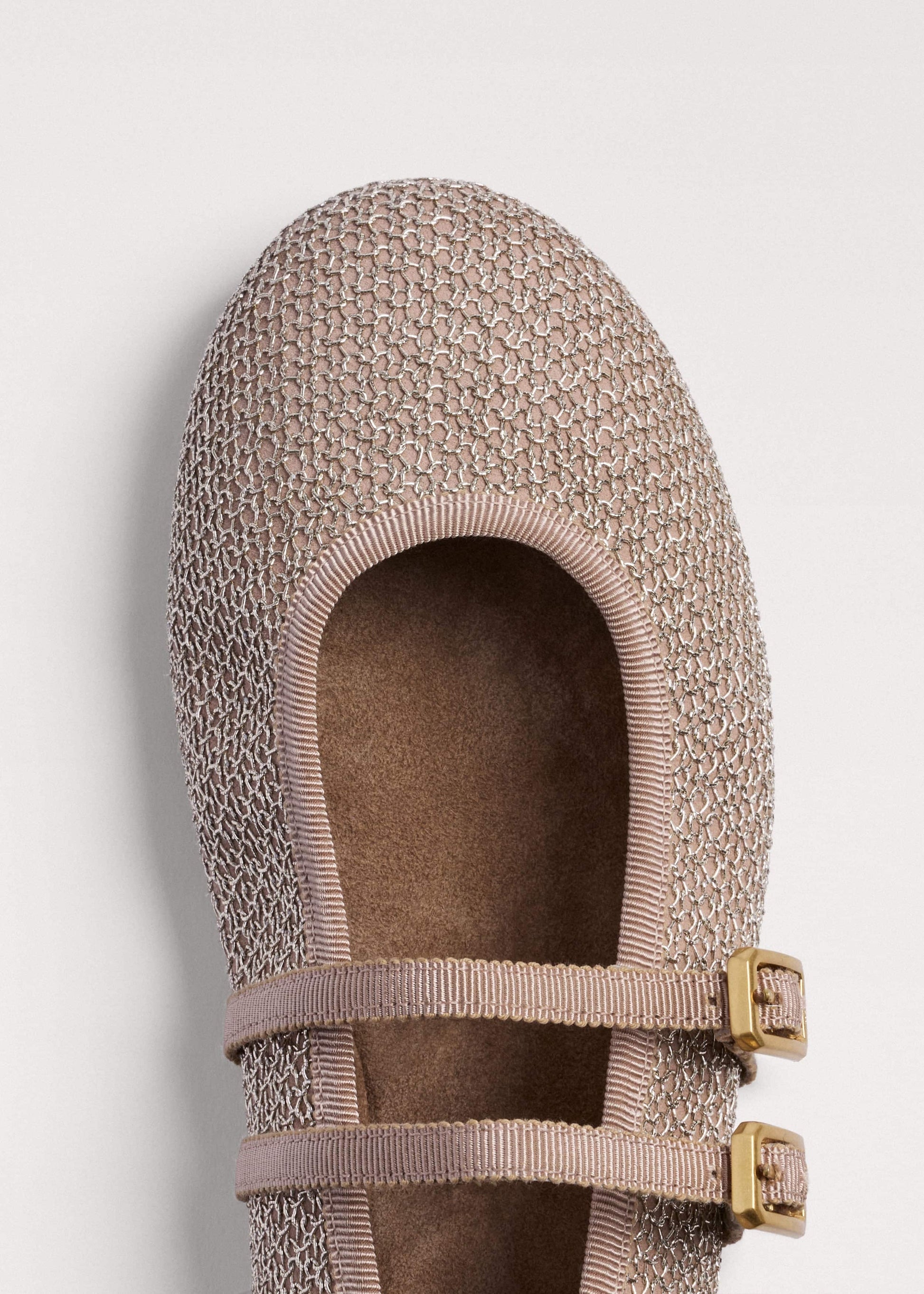 ME and EM Clothing|Accessories Gold Mesh AM-PM Ballet Flat