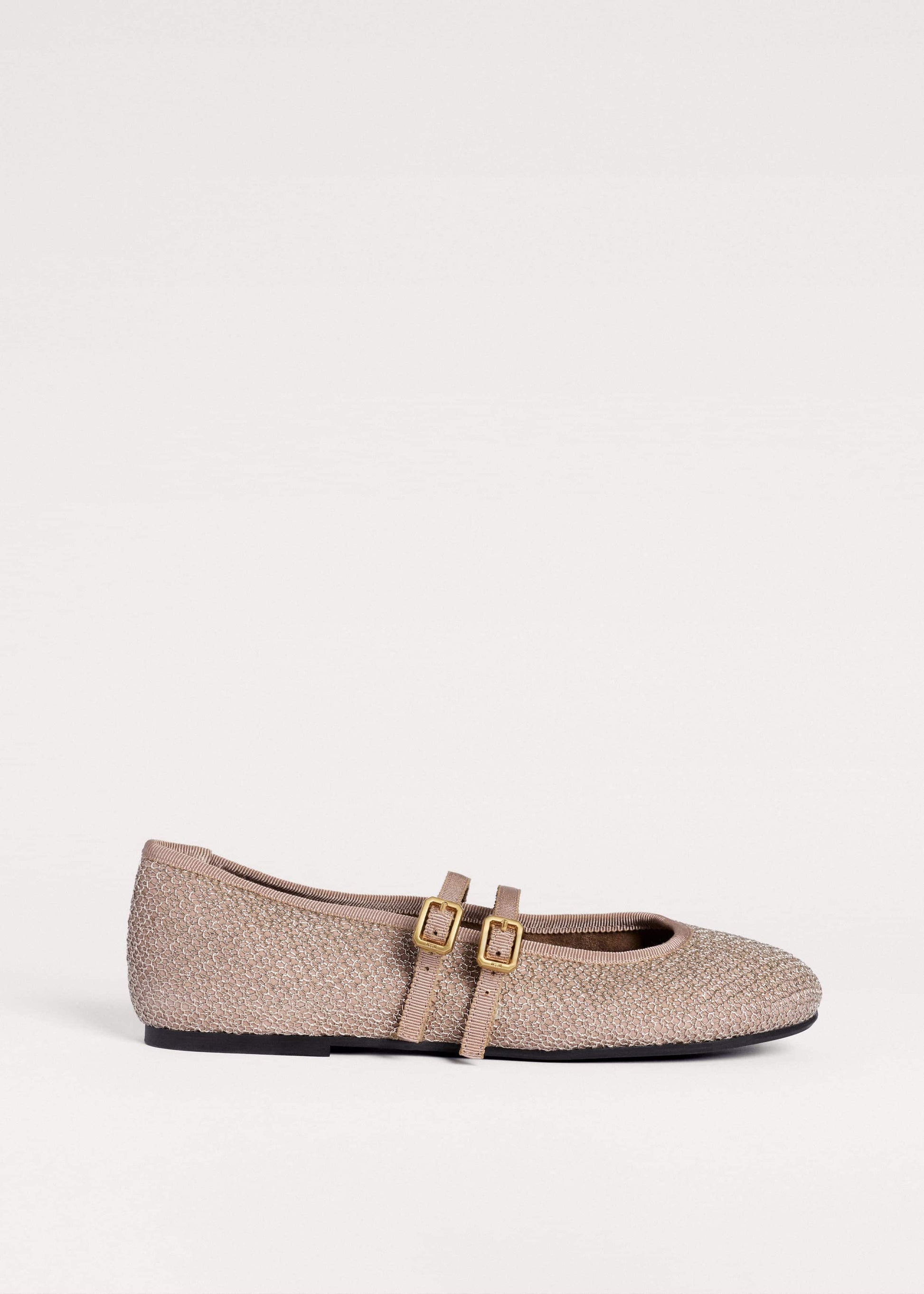 ME and EM Clothing|Accessories Gold Mesh AM-PM Ballet Flat