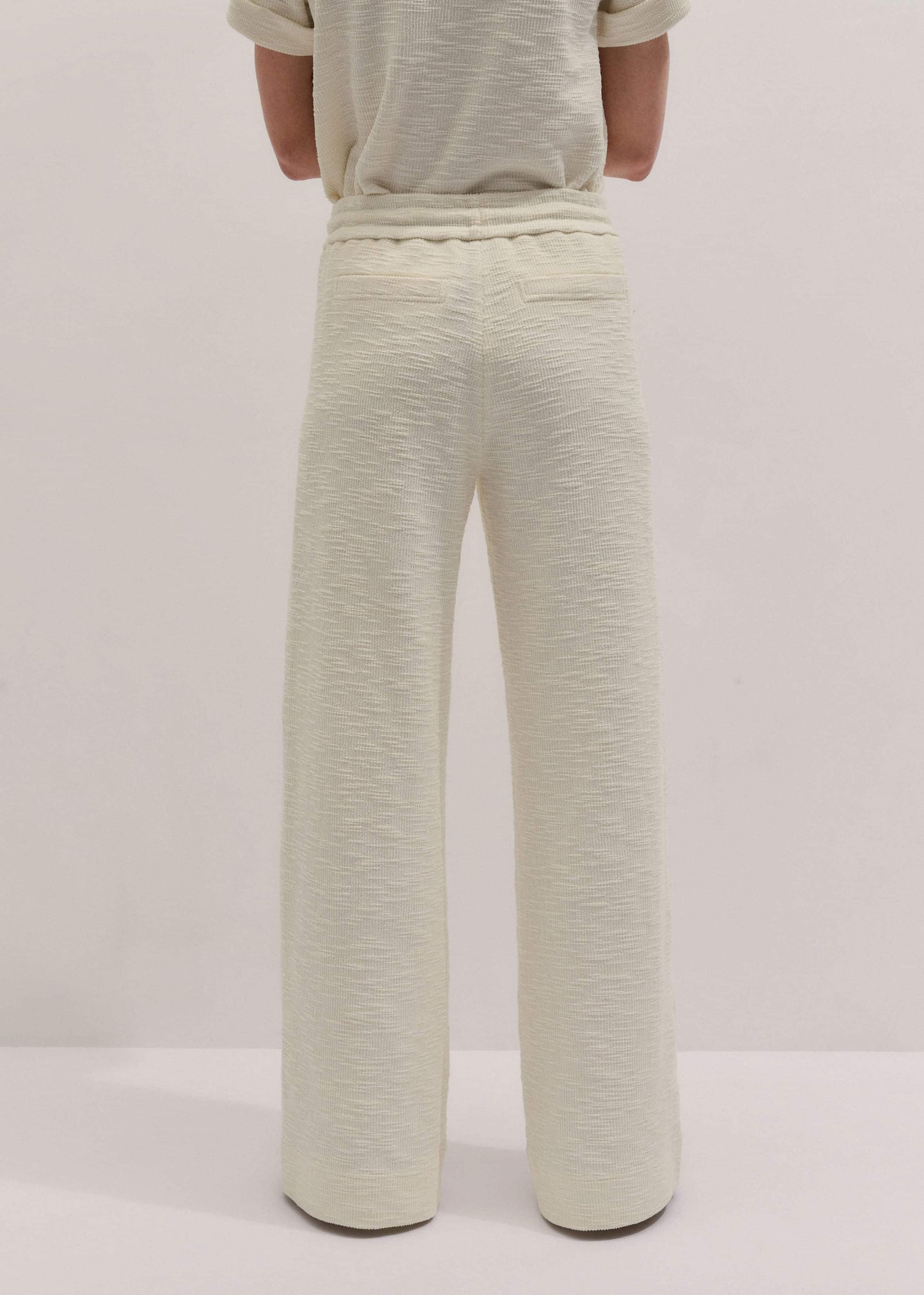 ME and EM Clothing Cream Wide-Leg Track Pant
