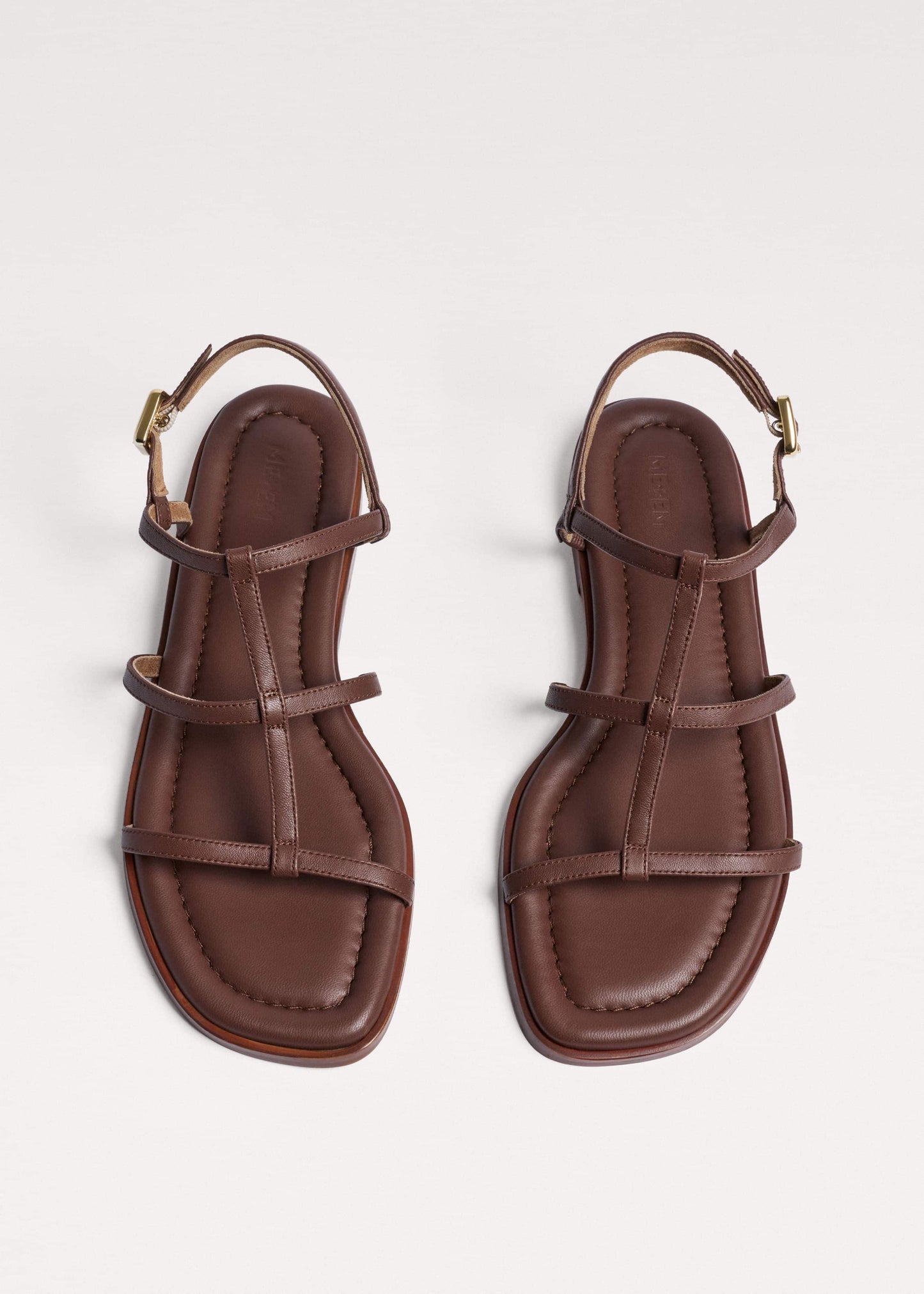 ME and EM Clothing|Accessories Dark Brown Caged Flat Sandal