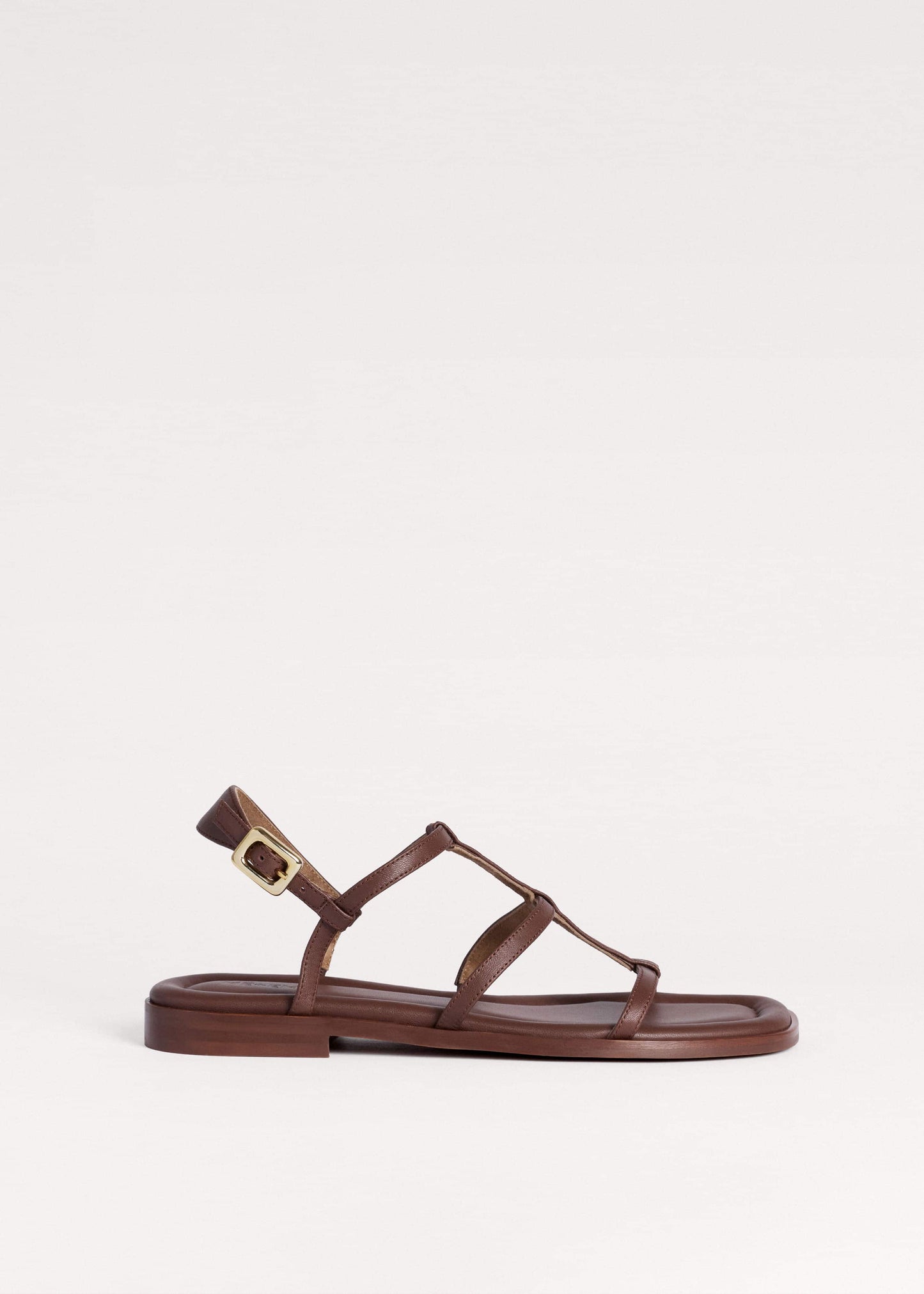 ME and EM Clothing|Accessories Dark Brown Caged Flat Sandal