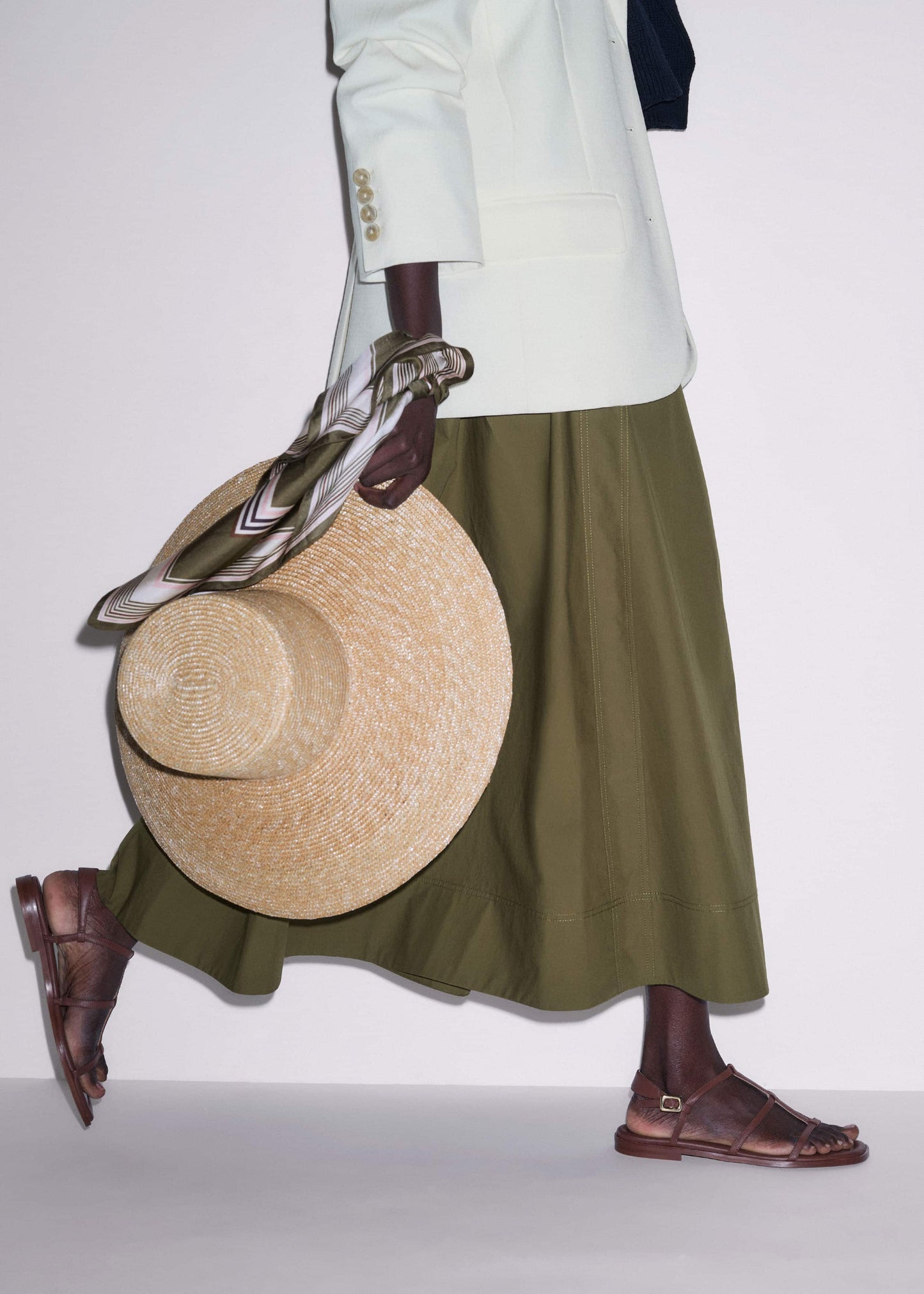 ME and EM Clothing|Accessories Dark Brown Caged Flat Sandal