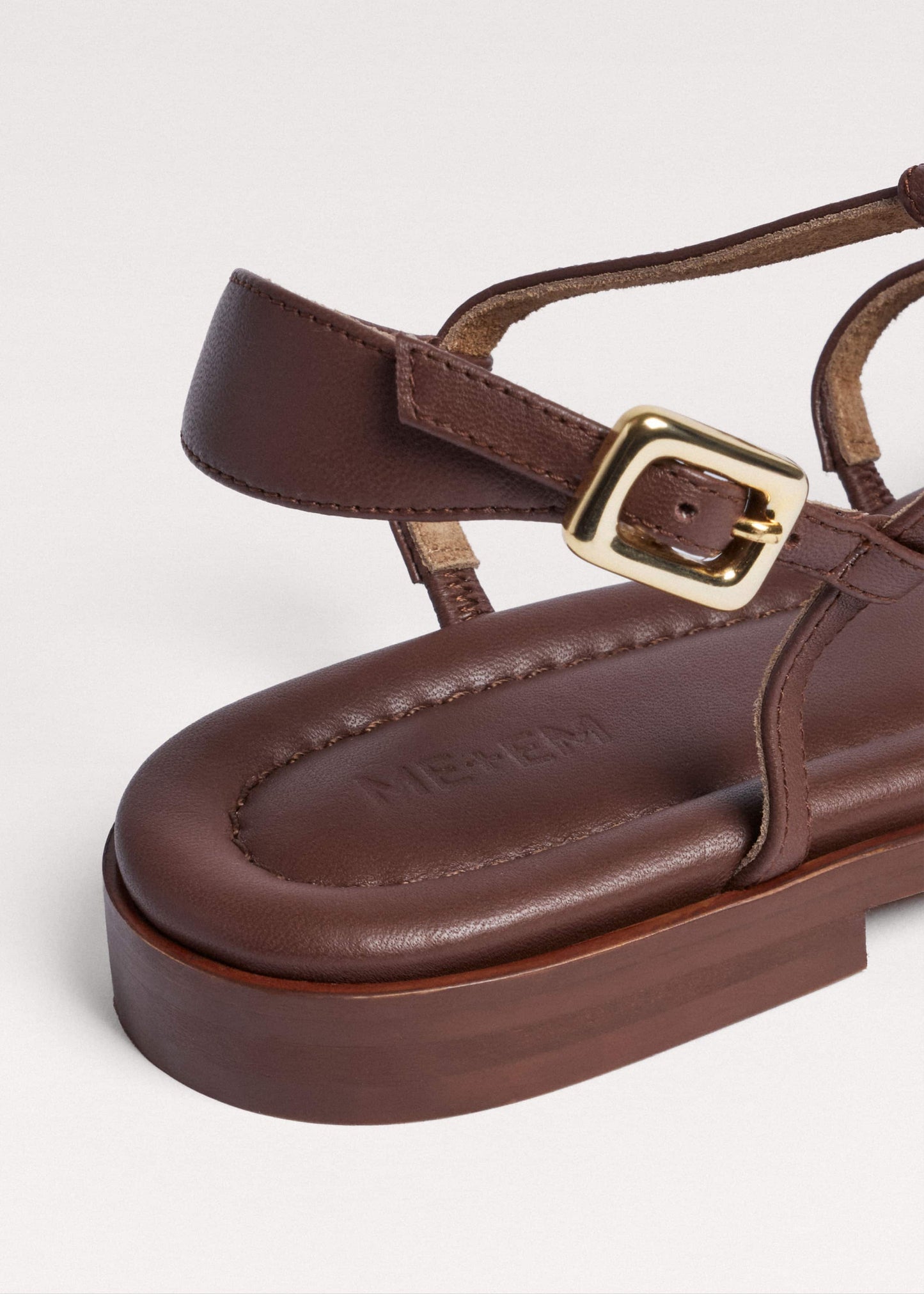 ME and EM Clothing|Accessories Dark Brown Caged Flat Sandal