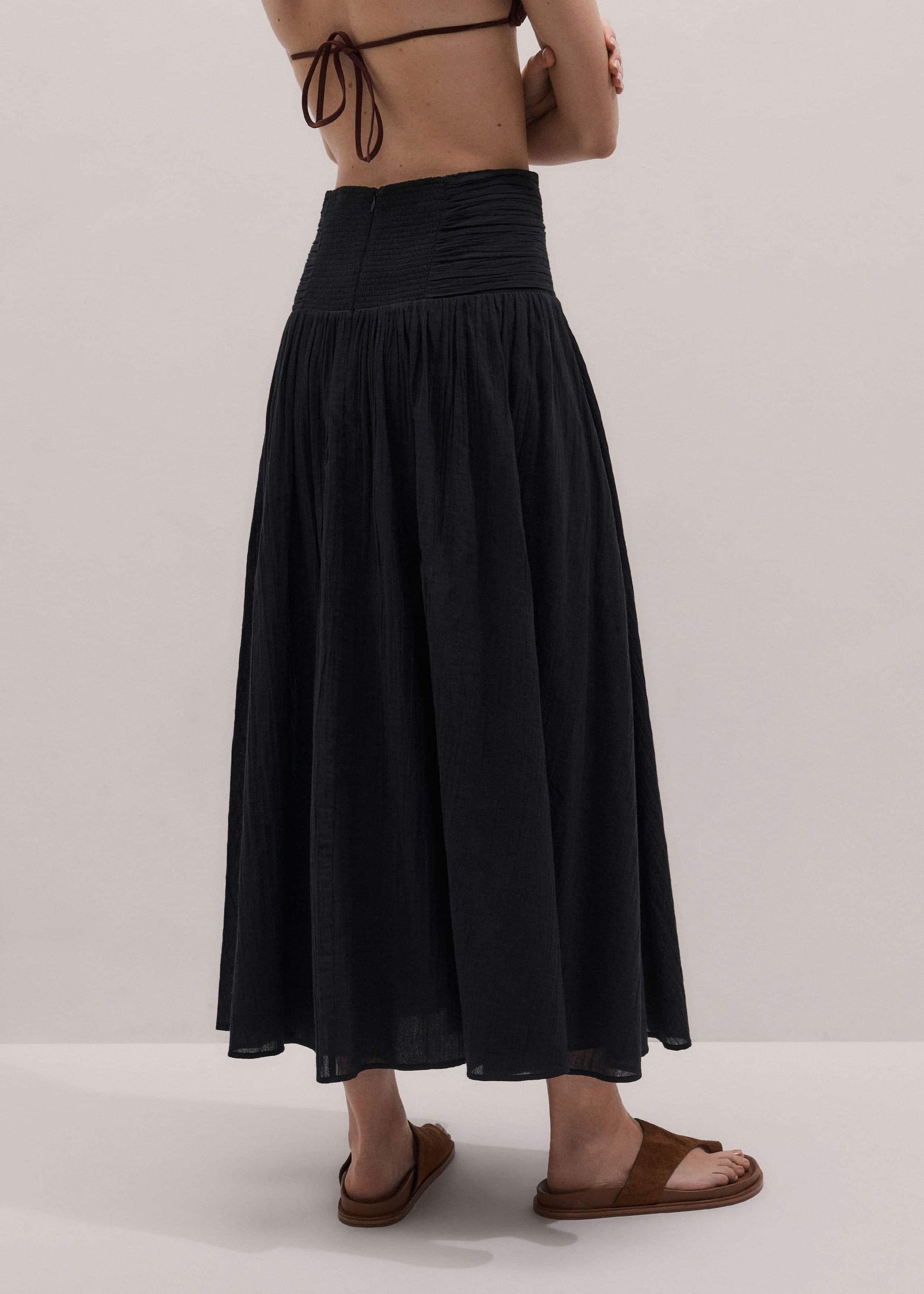 ME and EM Clothing Black Relaxed Maxi Skirt