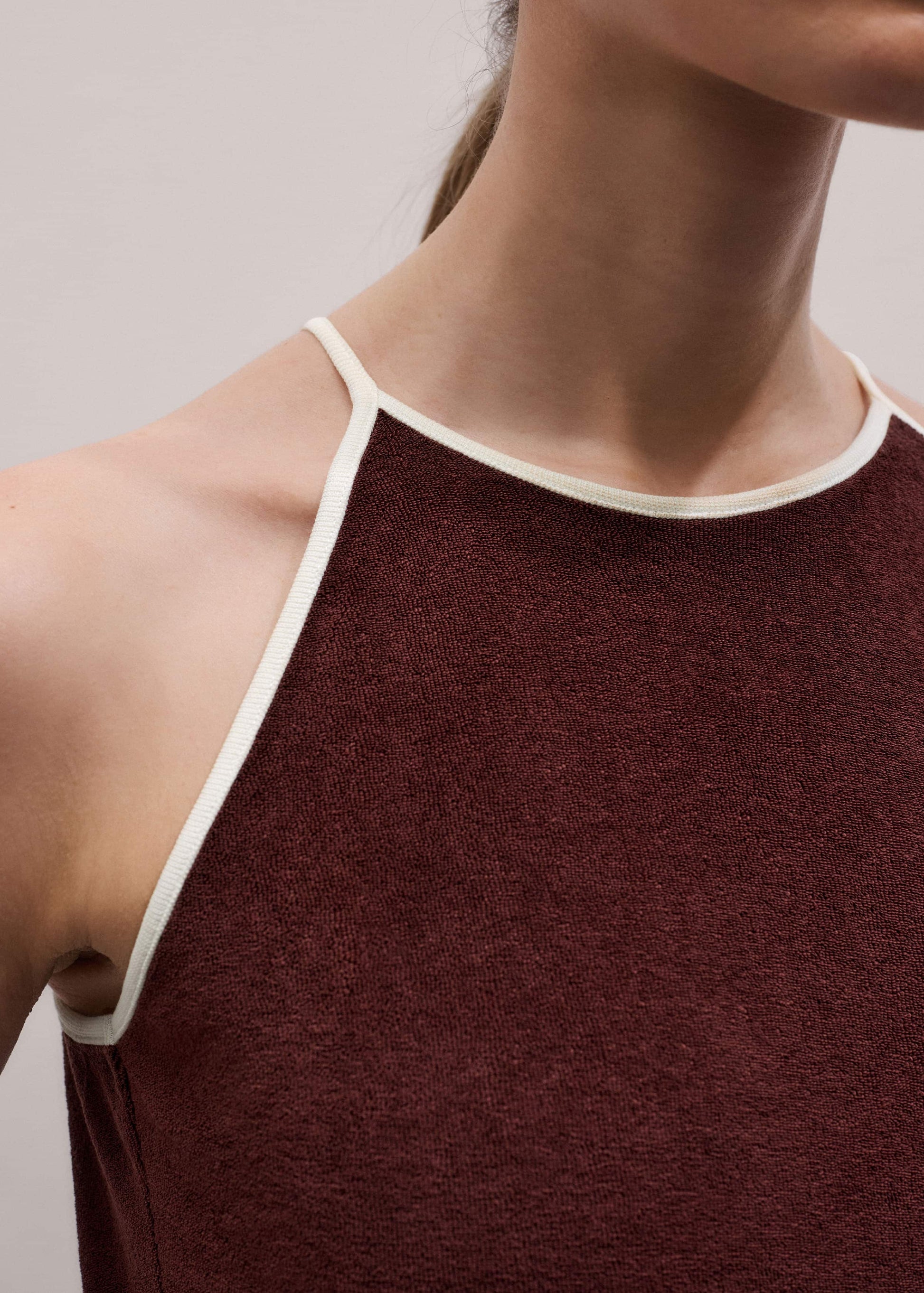 ME and EM Clothing Cinnamon Brown Halterneck Top