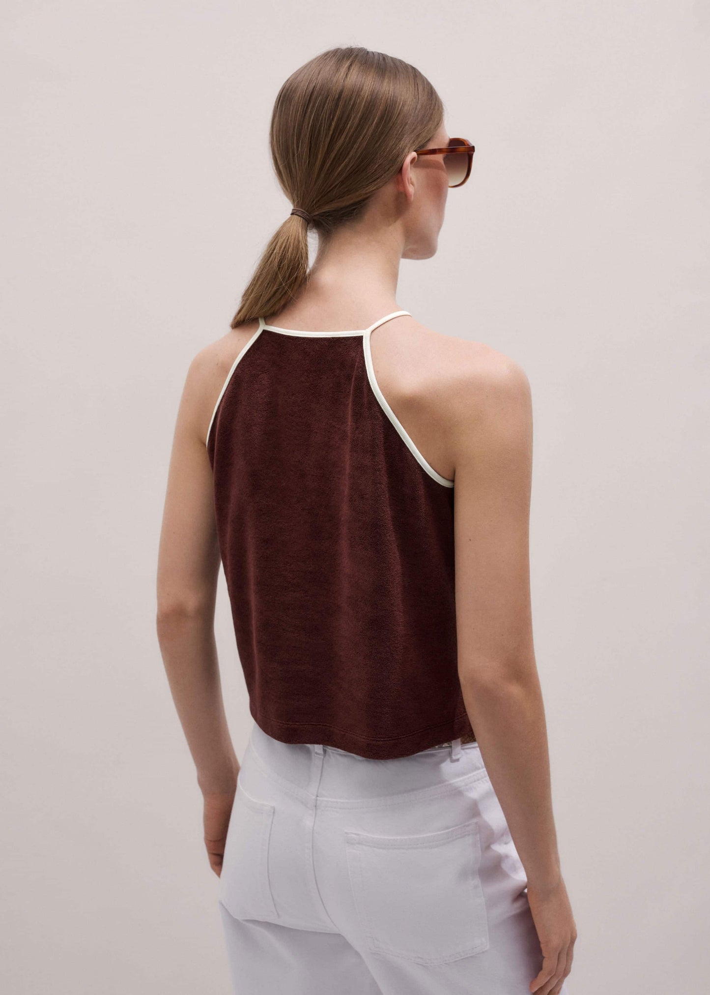 ME and EM Clothing Cinnamon Brown Halterneck Top