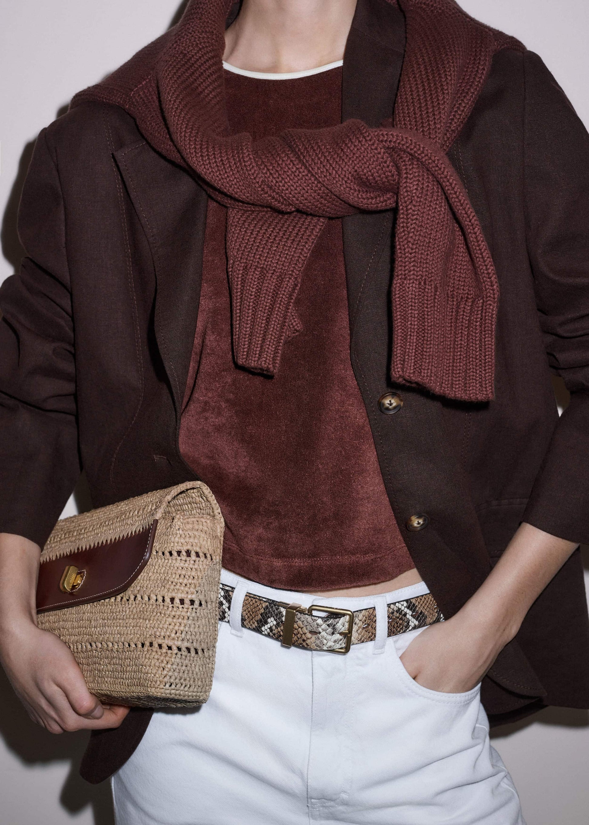 ME and EM Clothing Cinnamon Brown Halterneck Top