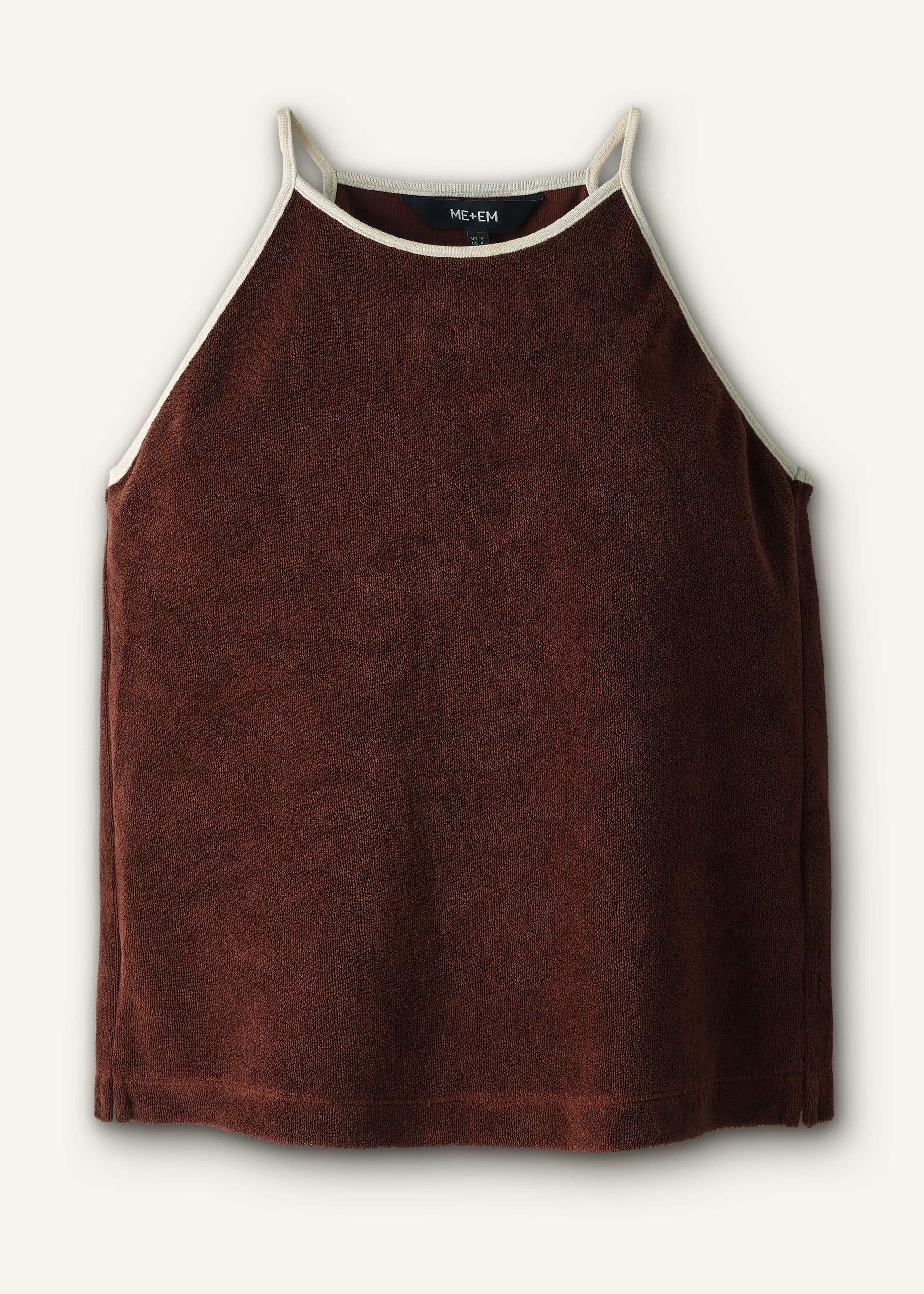 ME and EM Clothing Cinnamon Brown Halterneck Top