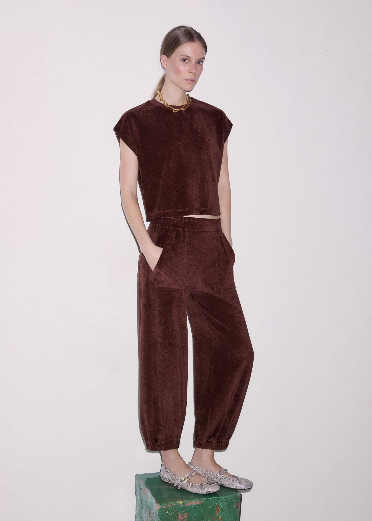 ME and EM Clothing Cinnamon Brown Relaxed Jogger Set