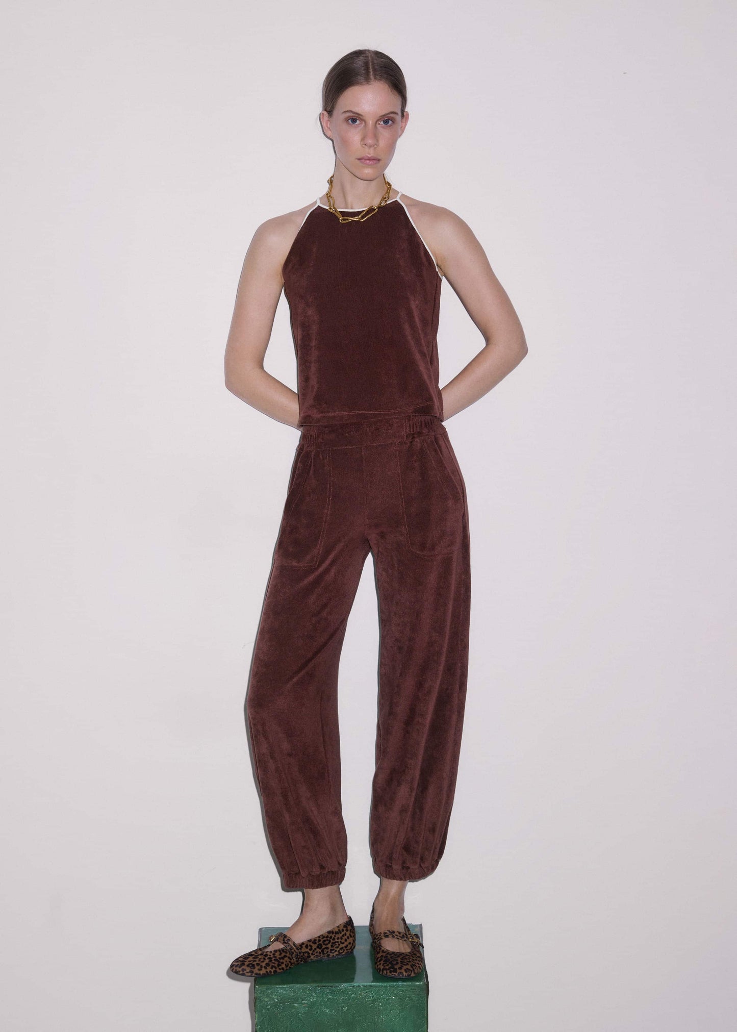 ME and EM Clothing Cinnamon Brown Relaxed Jogger Set