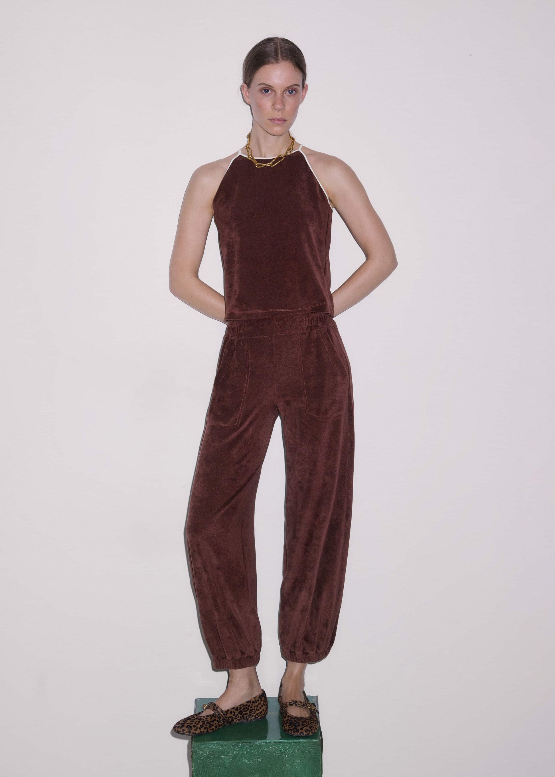 ME and EM Clothing Cinnamon Brown Relaxed Jogger Set