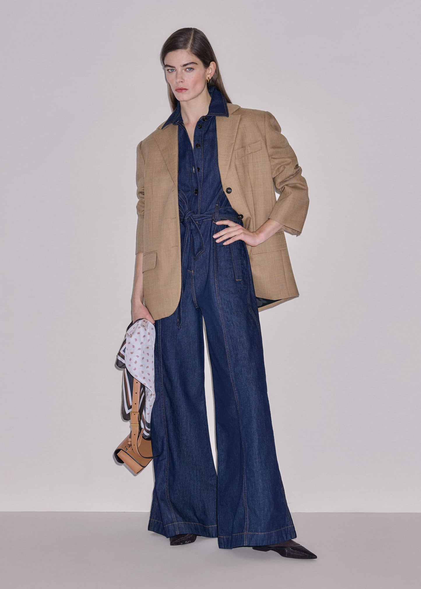 ME and EM Clothing Blue Relaxed Wide-Leg AM-PM Jumpsuit