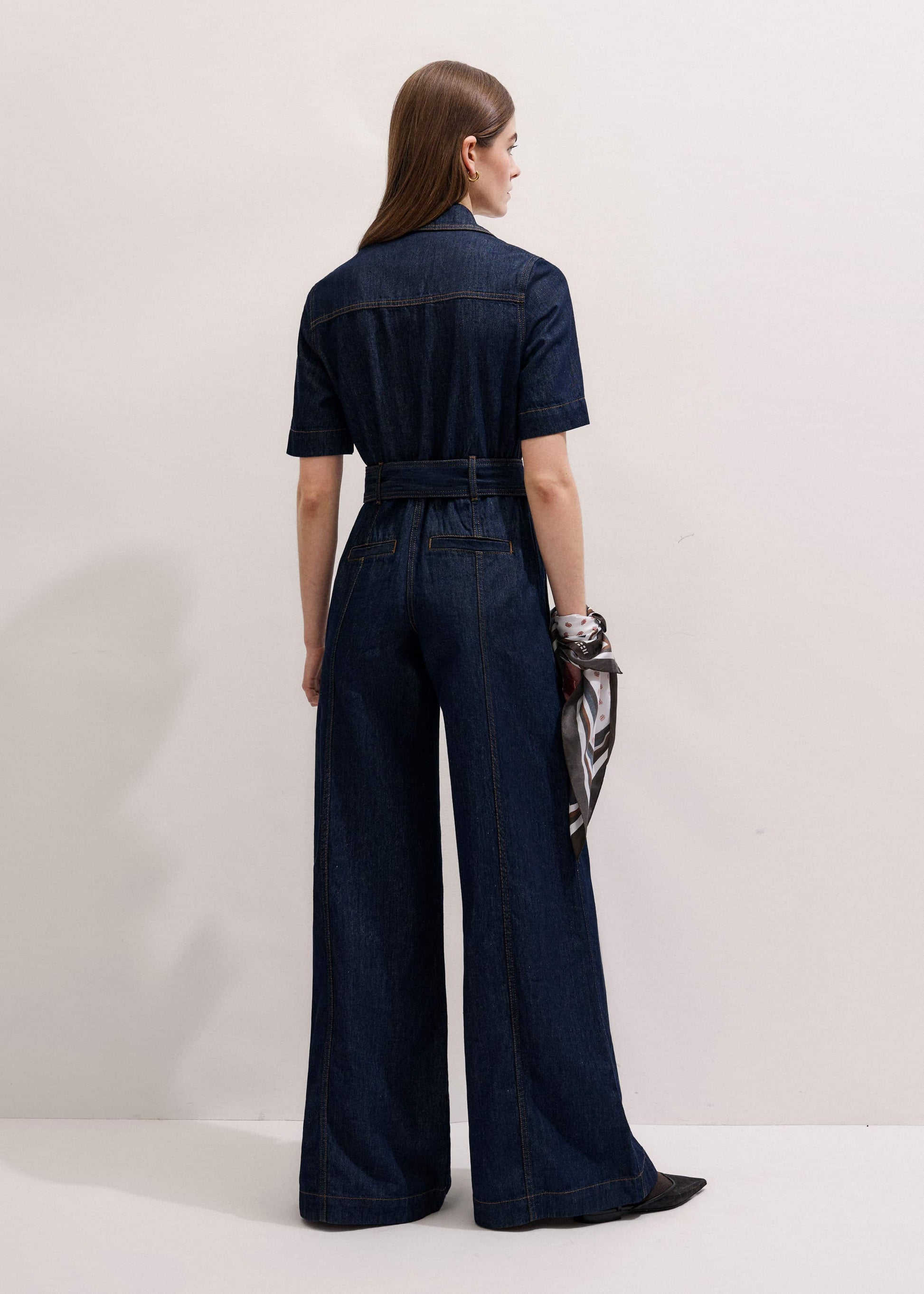 ME and EM Clothing Blue Relaxed Wide-Leg AM-PM Jumpsuit