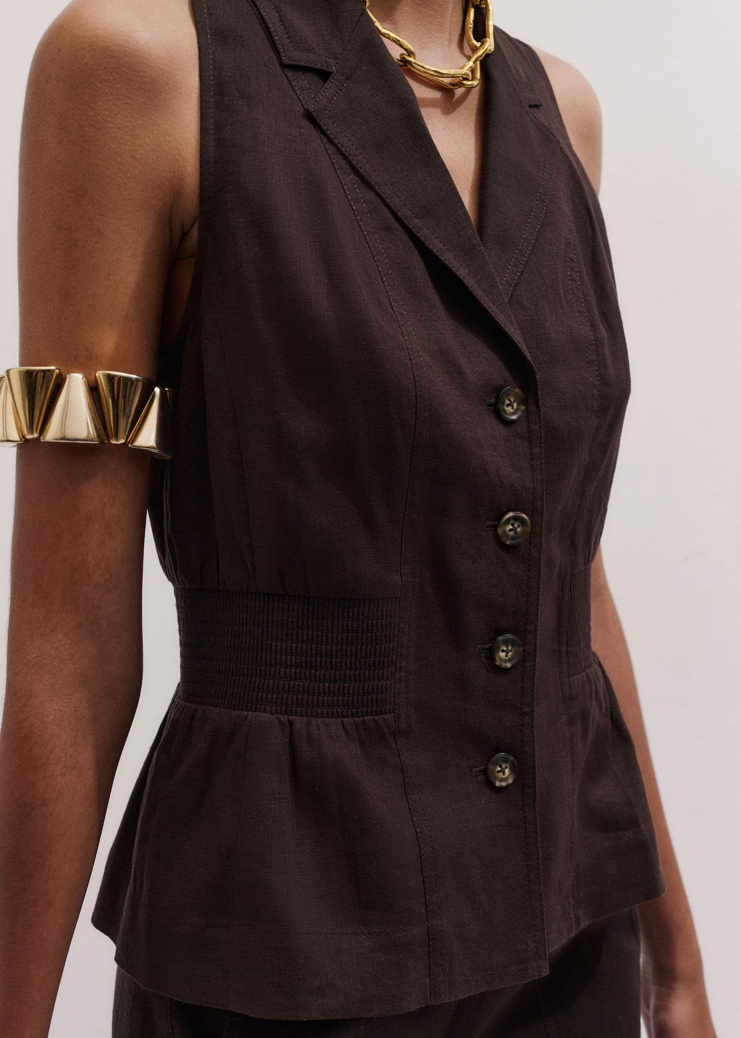 ME and EM Clothing Brown Halterneck Vest