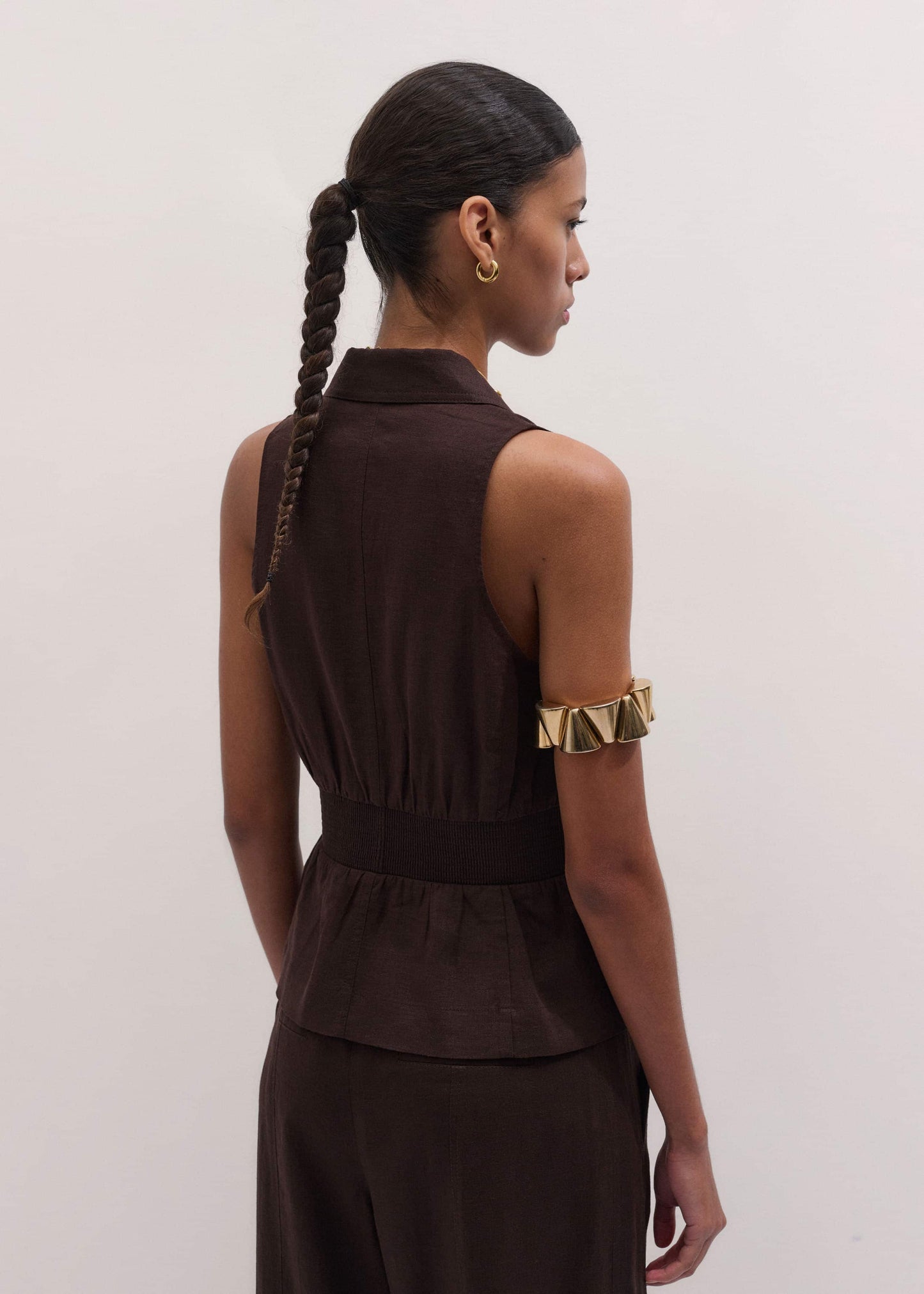 ME and EM Clothing Brown Halterneck Vest