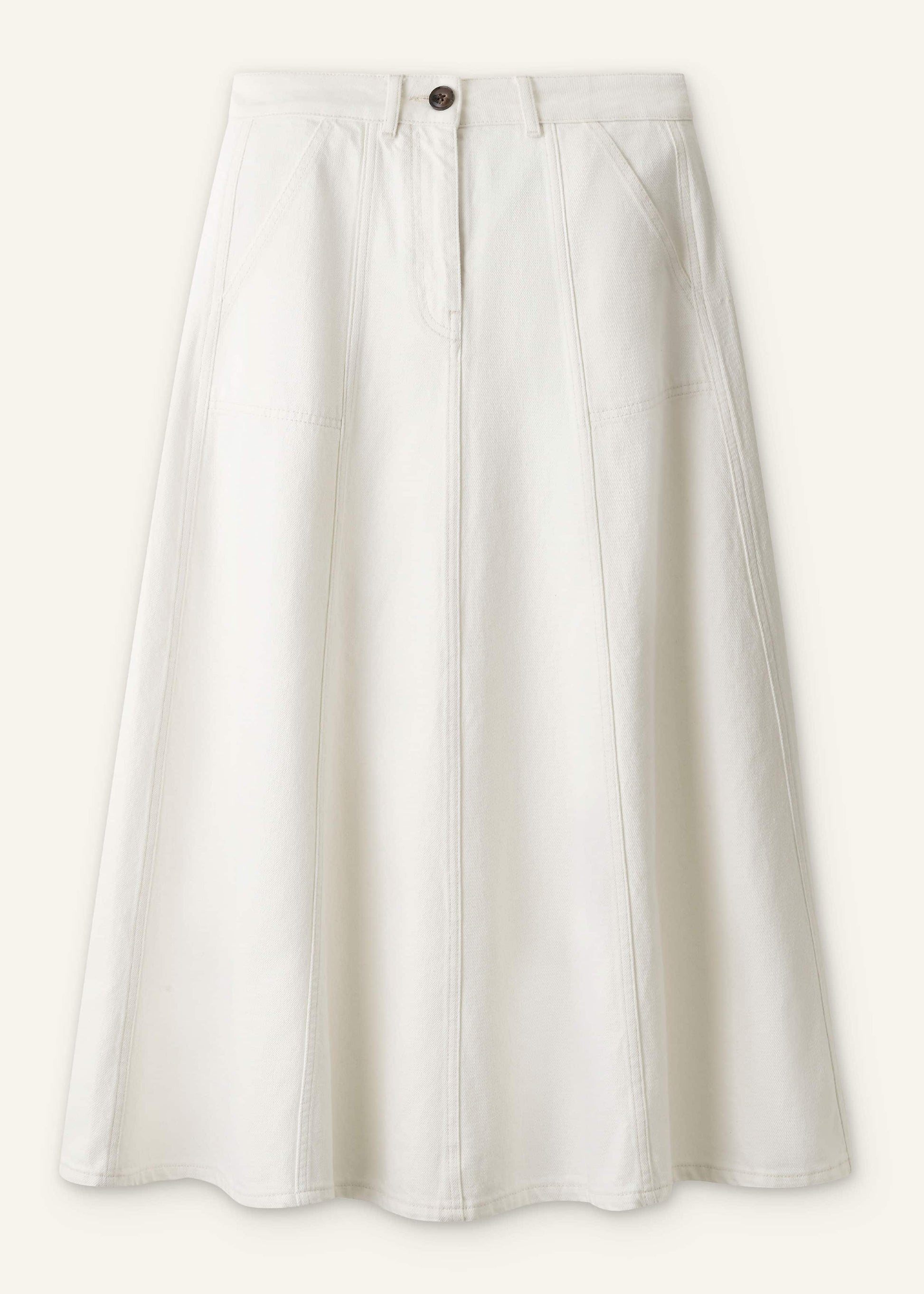 ME and EM Clothing White Panelled A-Line Maxi Skirt
