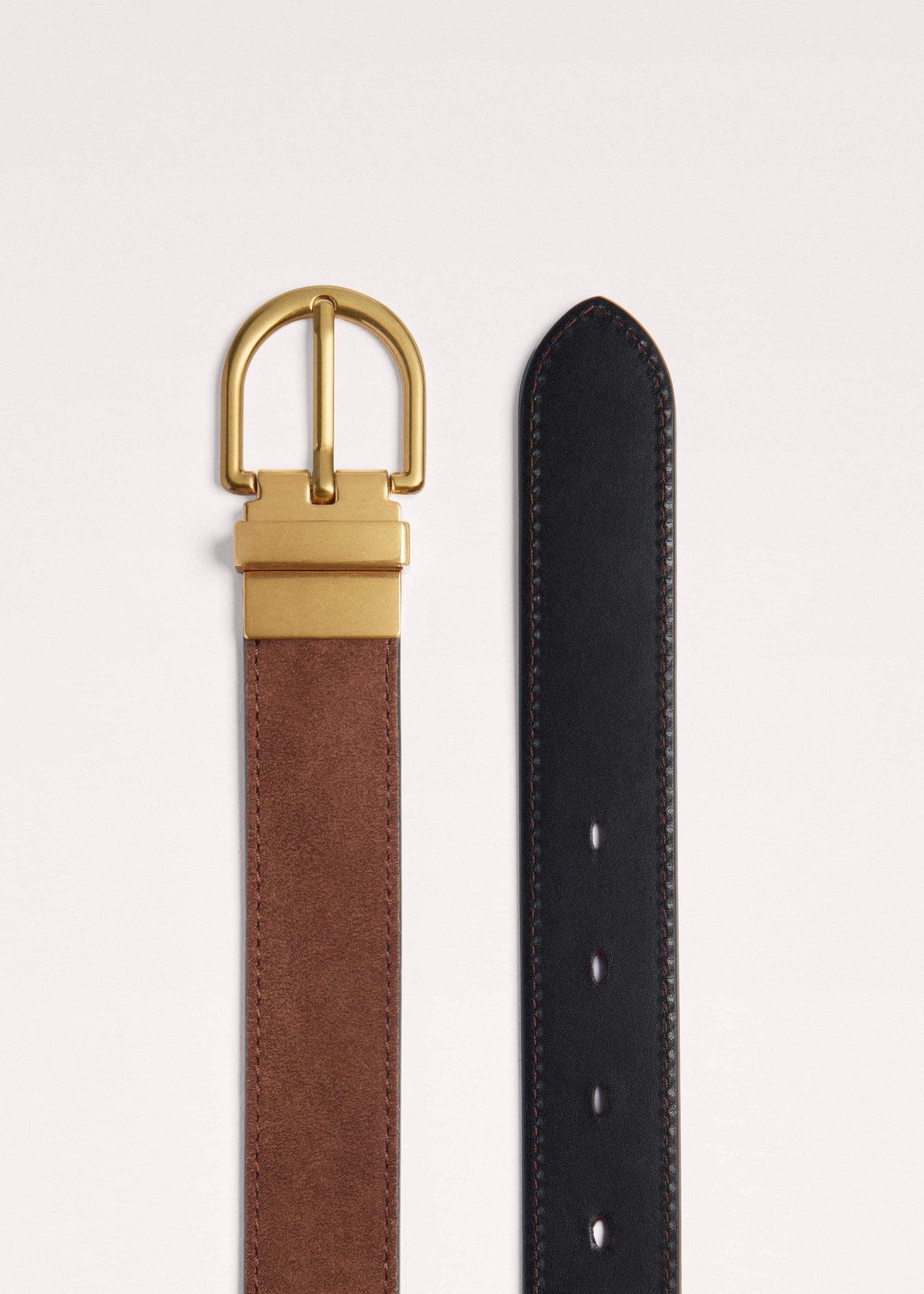 ME and EM Clothing|Accessories Chestnut Round Buckle Reversible Belt