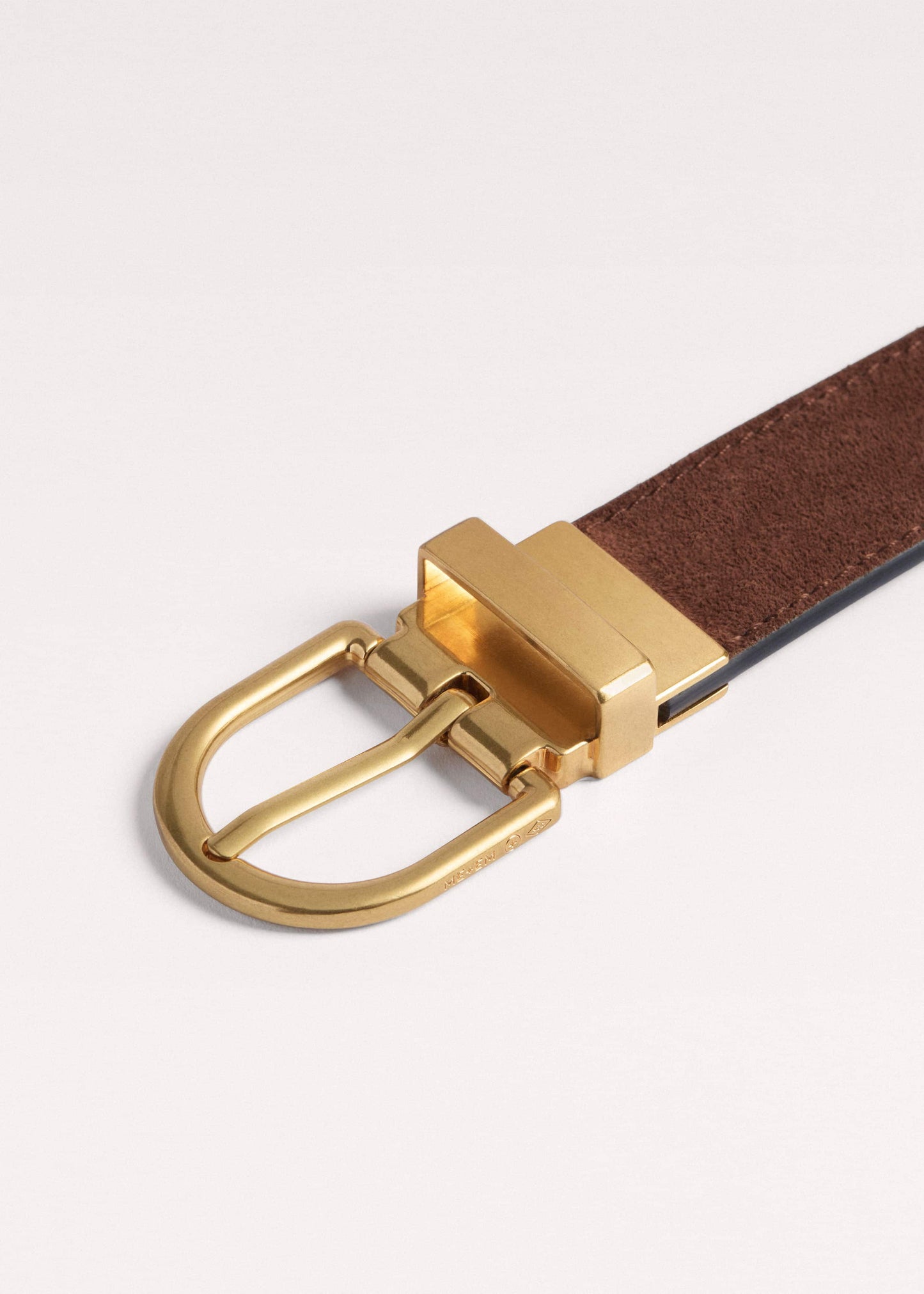 ME and EM Clothing|Accessories Chestnut Round Buckle Reversible Belt