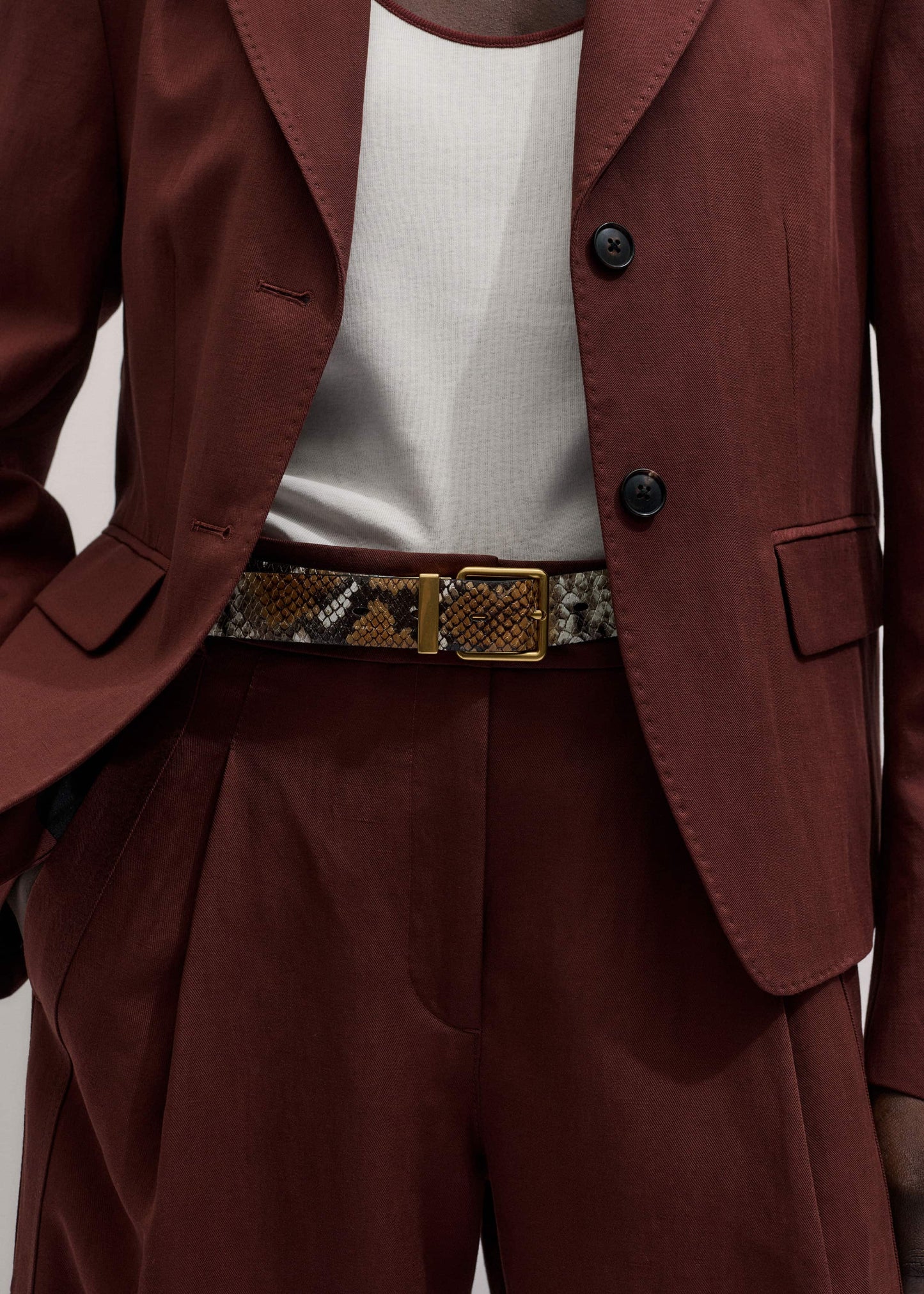 ME and EM Clothing Cinnamon Brown Icon Oversized Blazer Suit