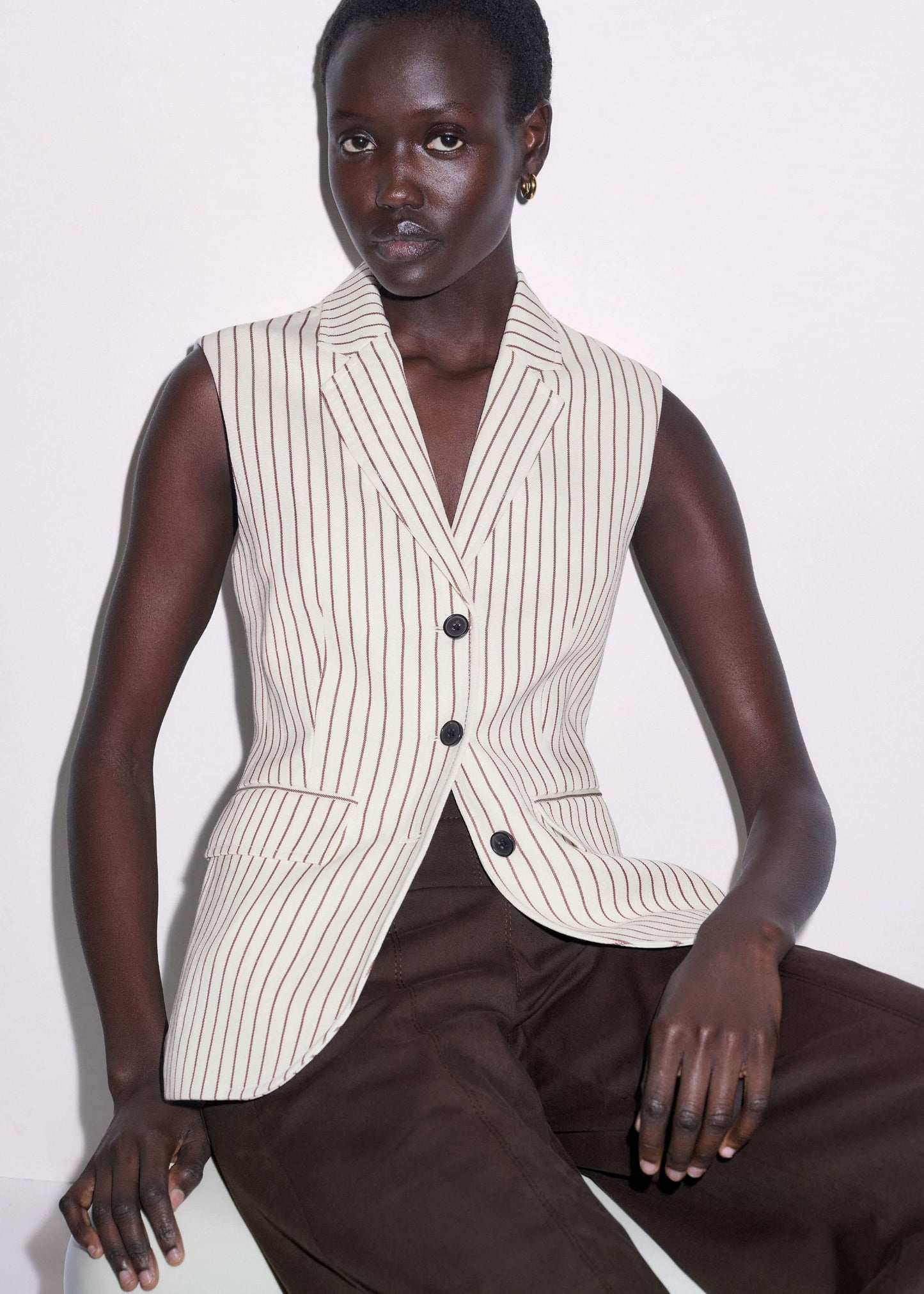 ME and EM Clothing Ivory Slim Vest