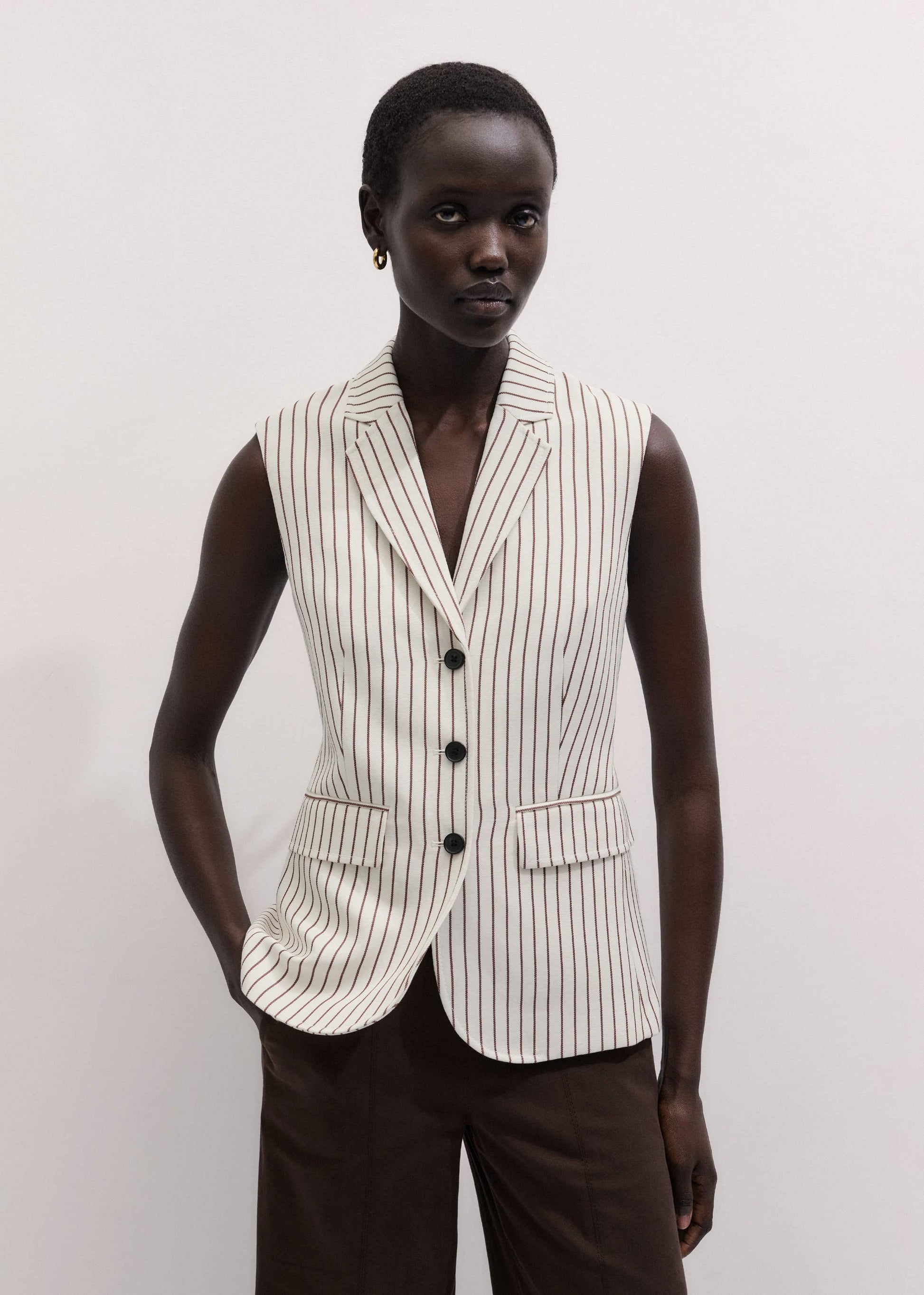 ME and EM Clothing Ivory Slim Vest