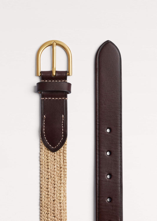 ME and EM Clothing|Accessories Natural Round Raffia Summer Belt