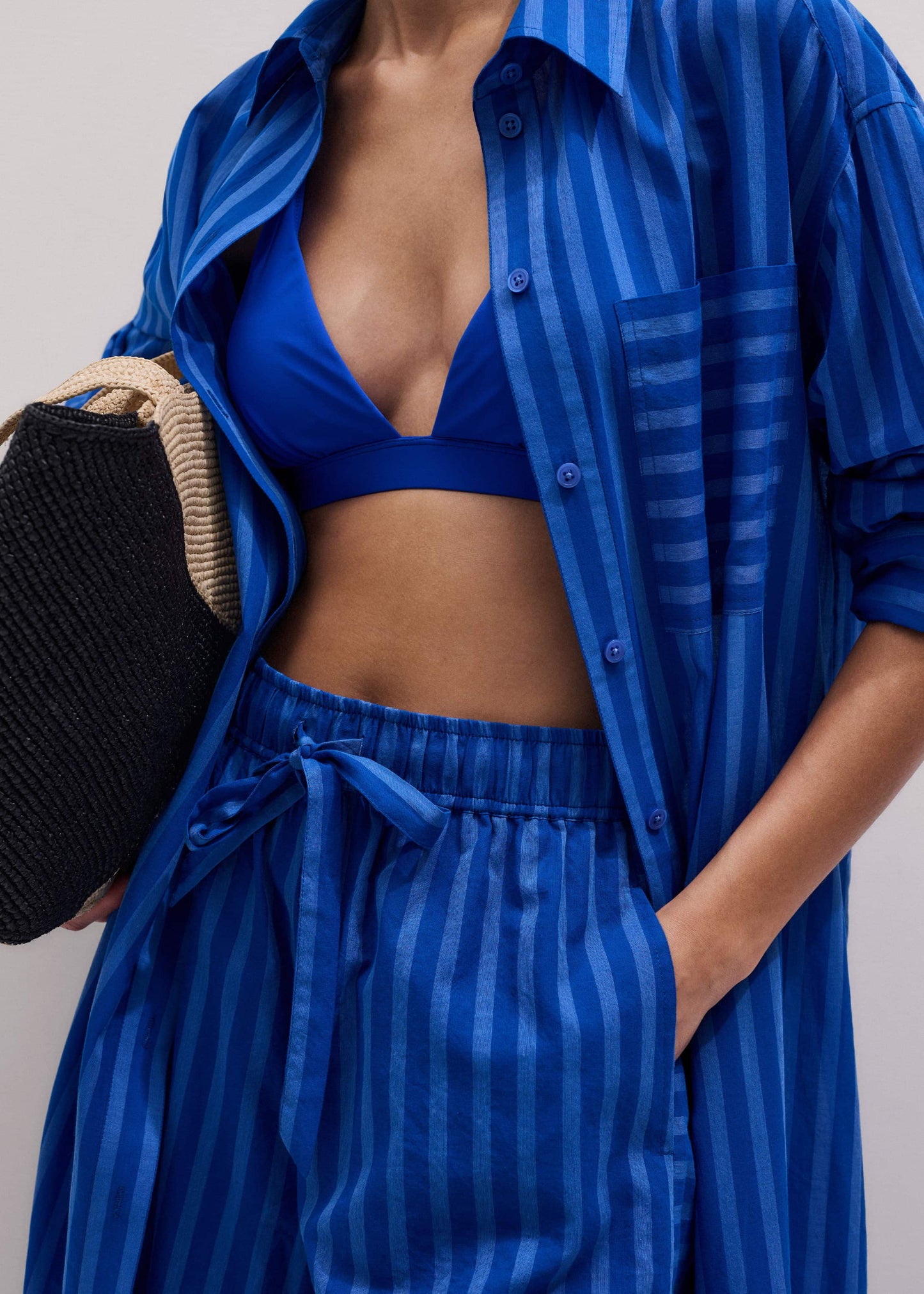 ME and EM Clothing Blue Striped Beach Set