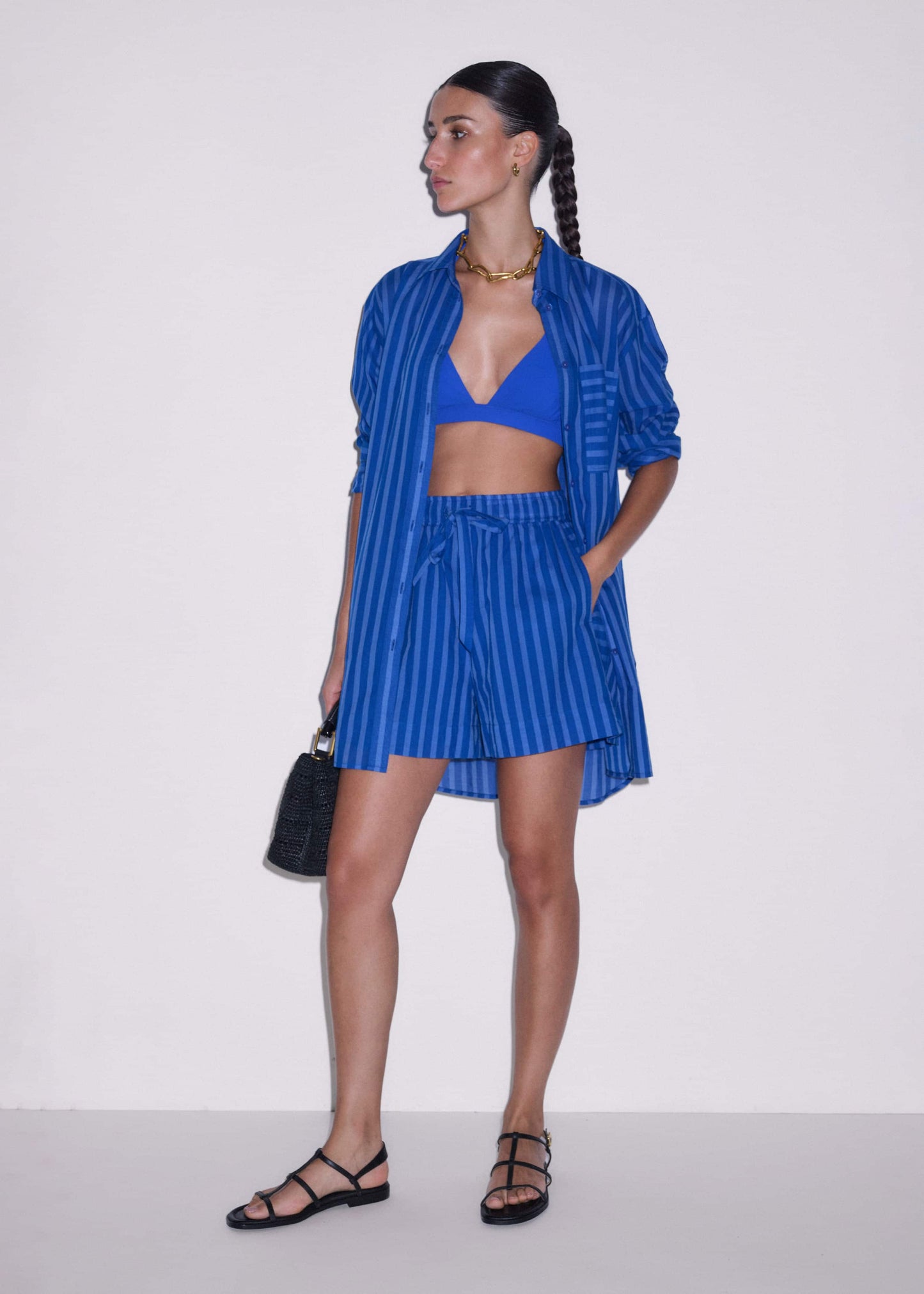 ME and EM Clothing Blue Striped Beach Set