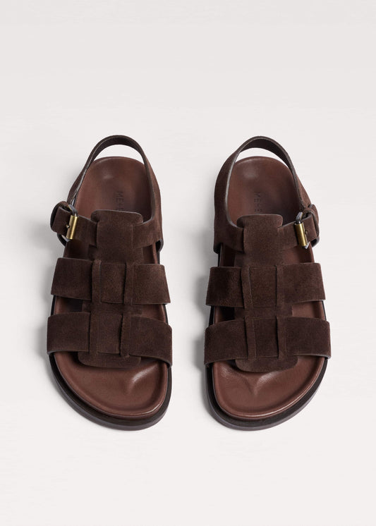 ME and EM Accessories Dark Brown Open Toe Fisherman Sandal