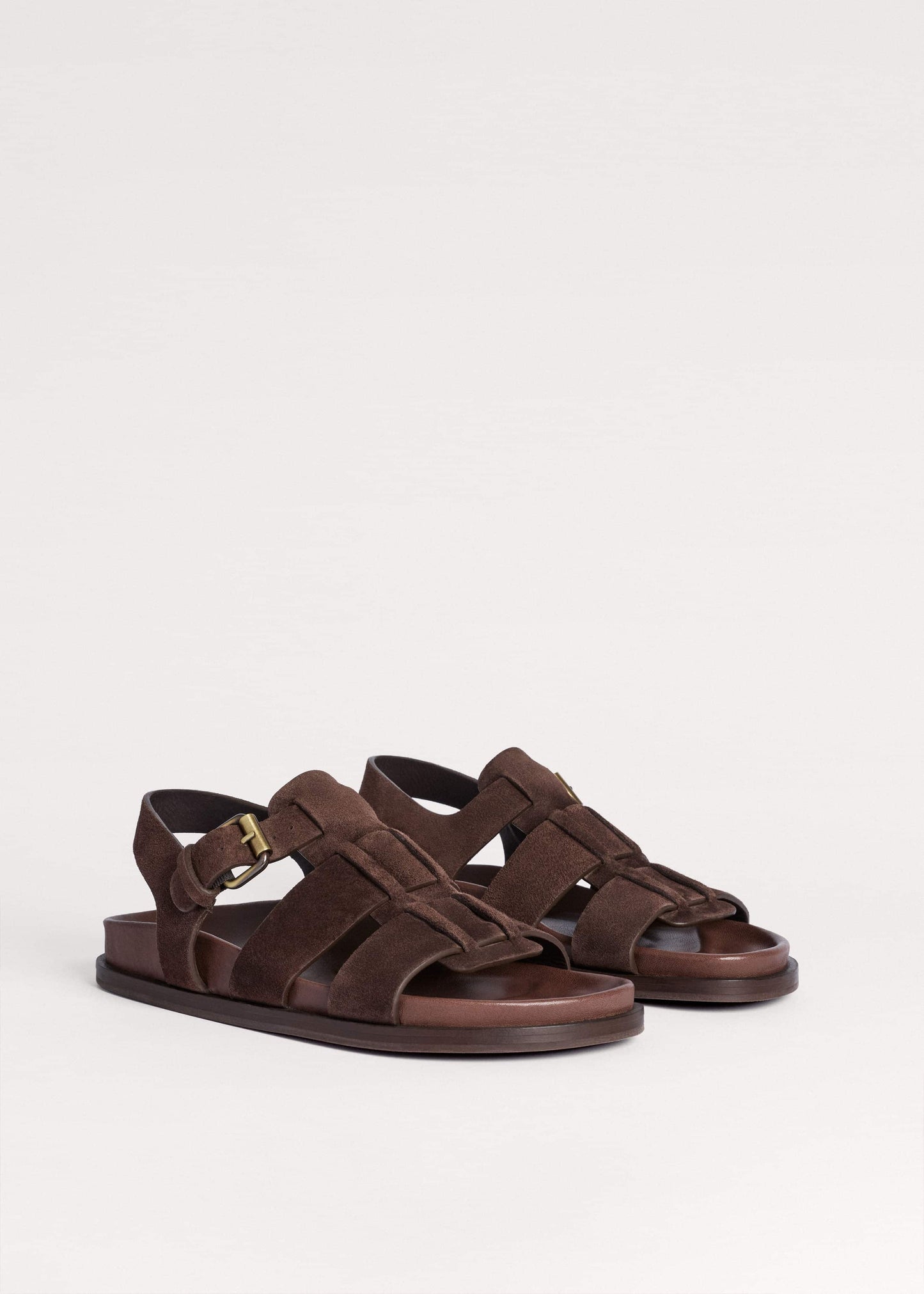 ME and EM Accessories Dark Brown Open Toe Fisherman Sandal