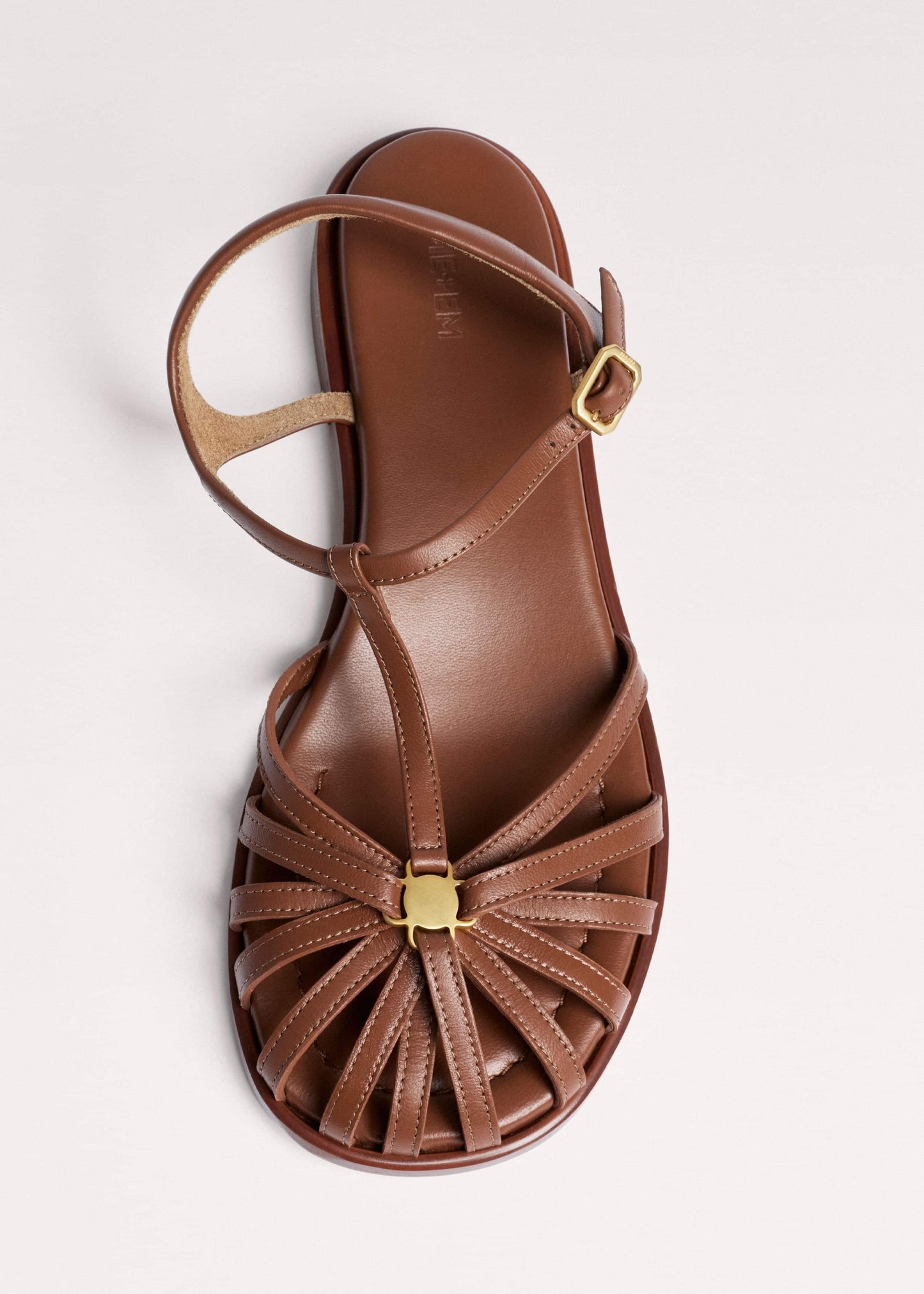 ME and EM Accessories Brown Caged T-Bar Sandal