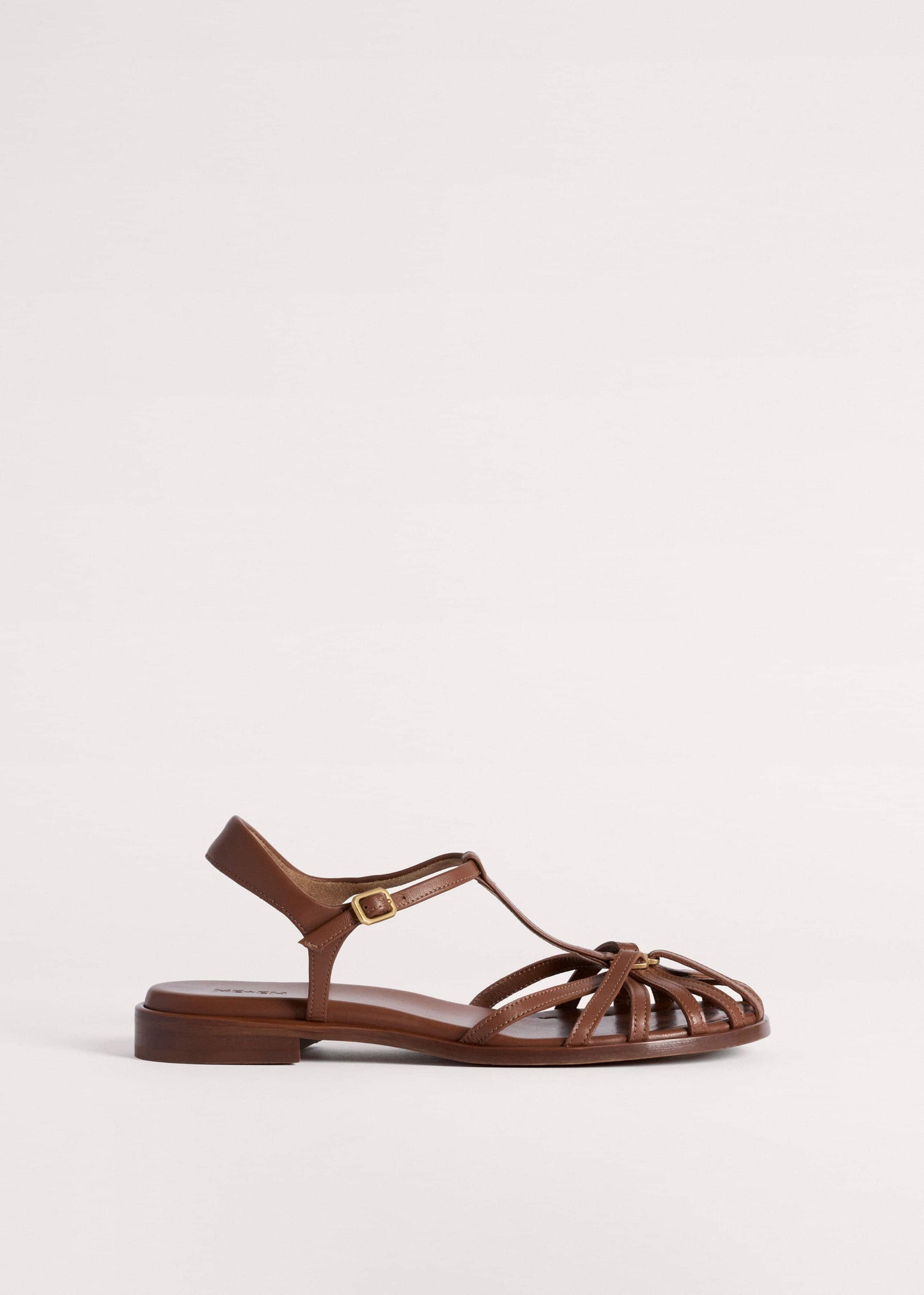 ME and EM Accessories Brown Caged T-Bar Sandal